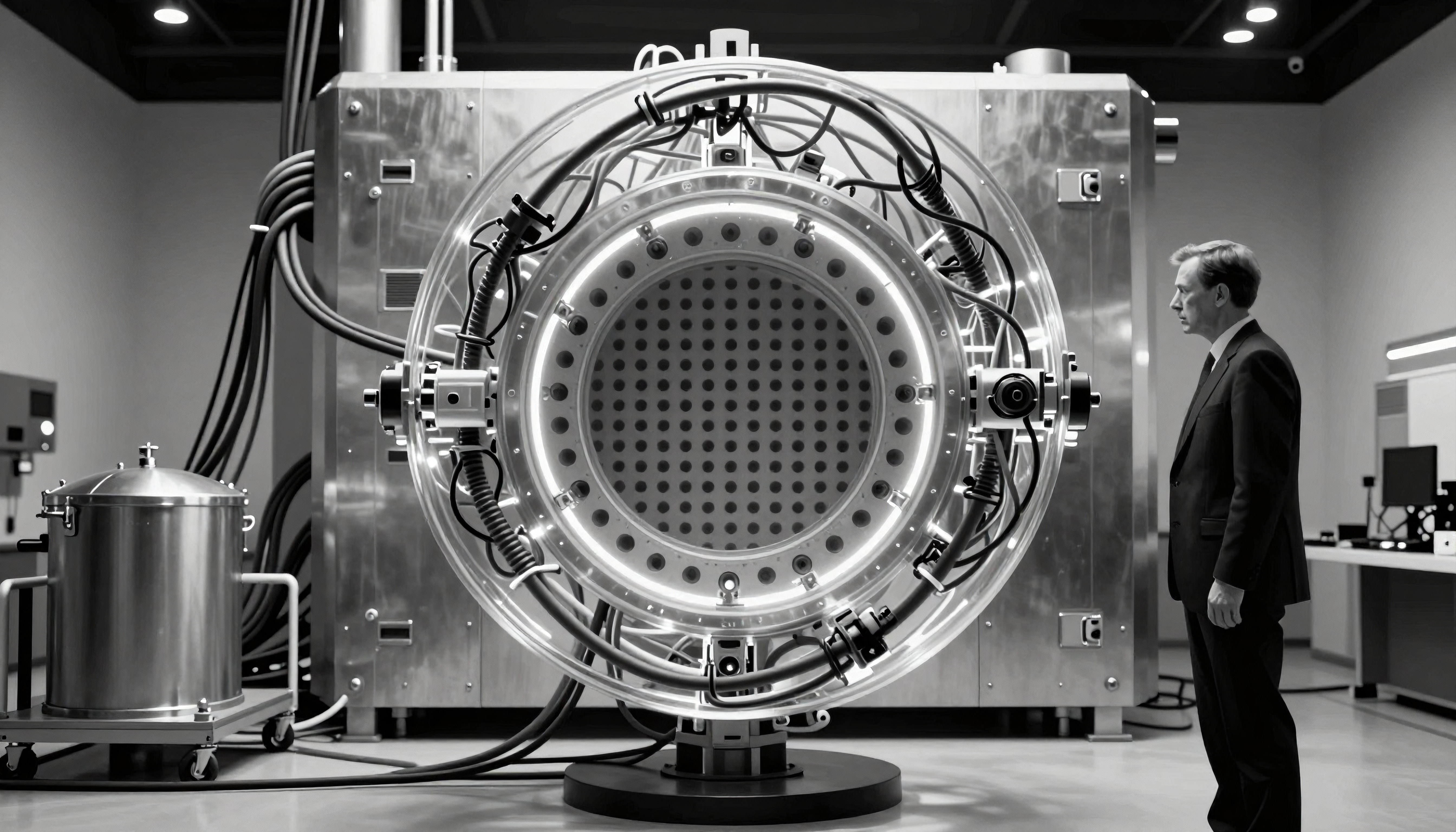 Scientist Examining Advanced Equipment