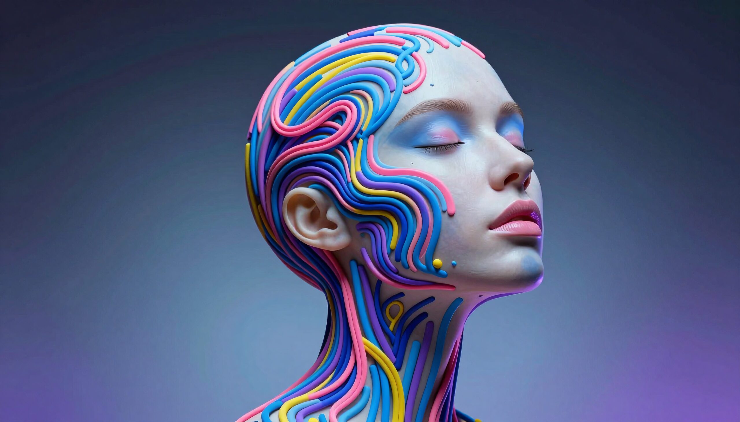 Vibrant Futuristic Portrait Art