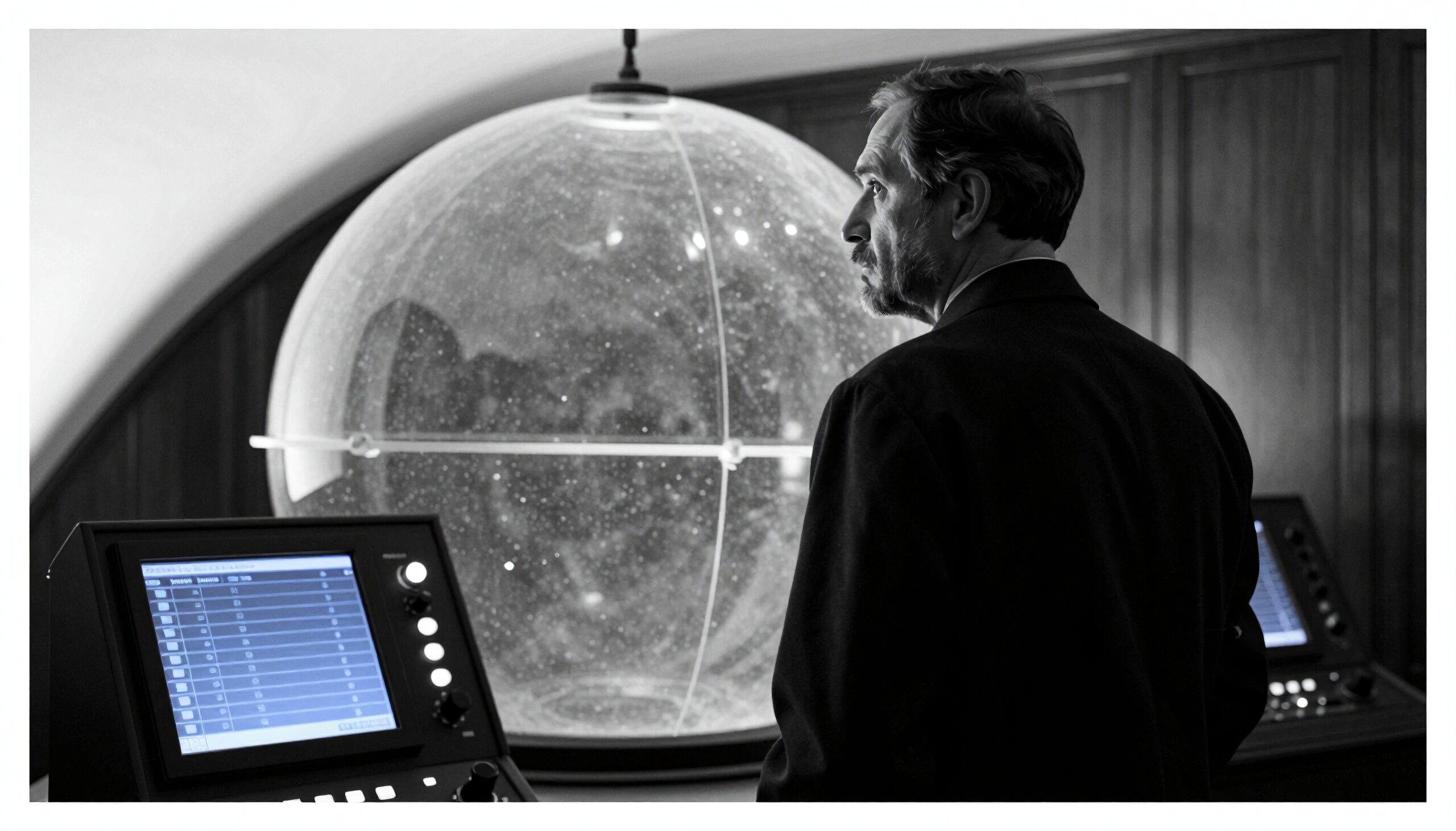 Astronomer Studies Celestial Sphere