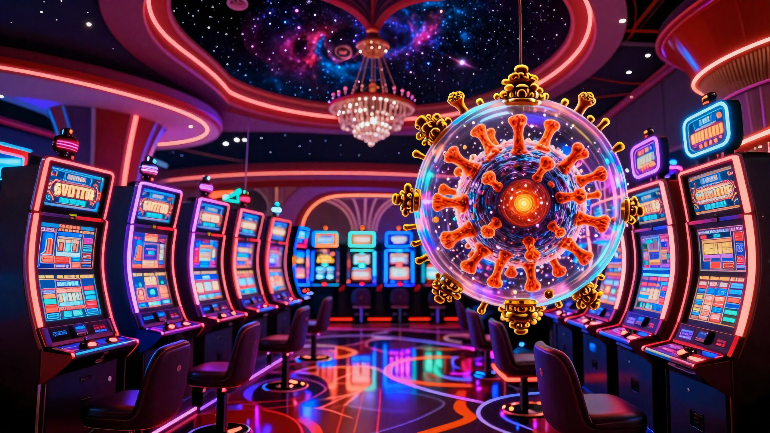 Cosmic Casino Virus Chandelier
