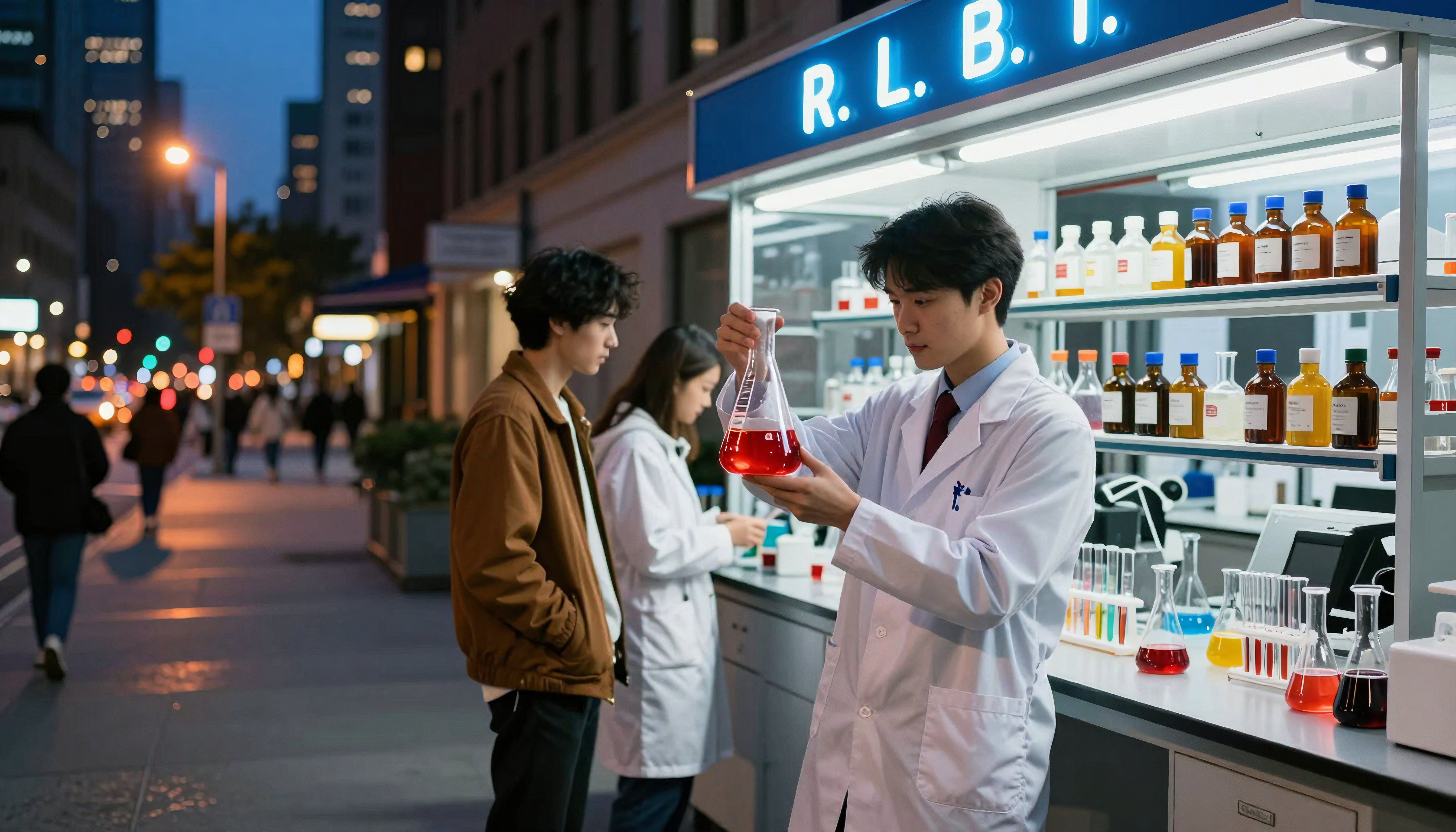 Scientist Conducting Street Experiment