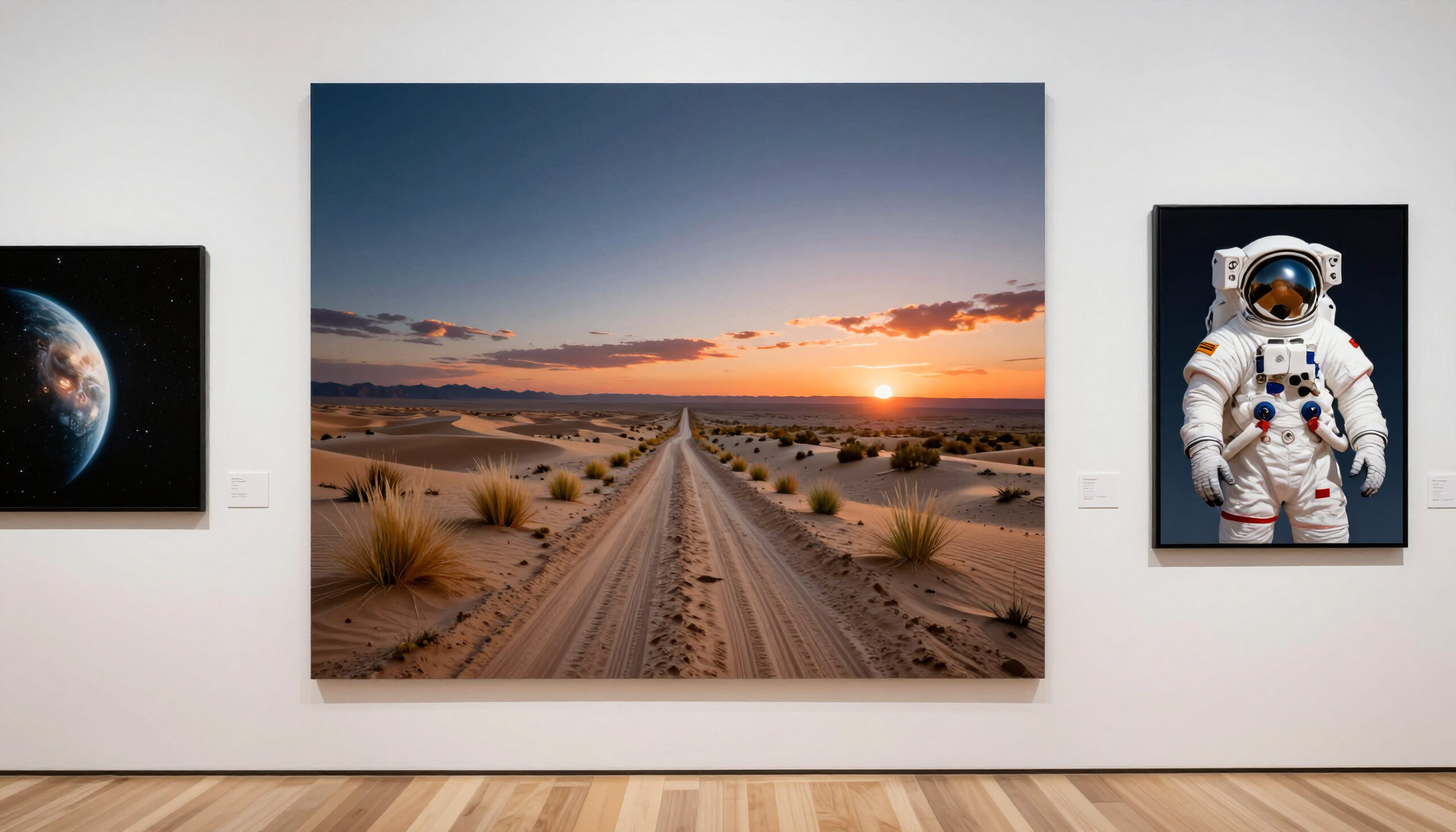 Desert Road Leading to Sunrise Horizon