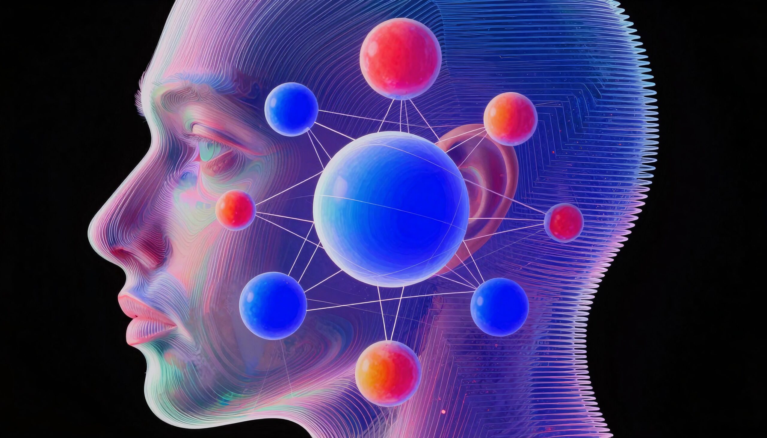 Digital Mindscape with Floating Spheres