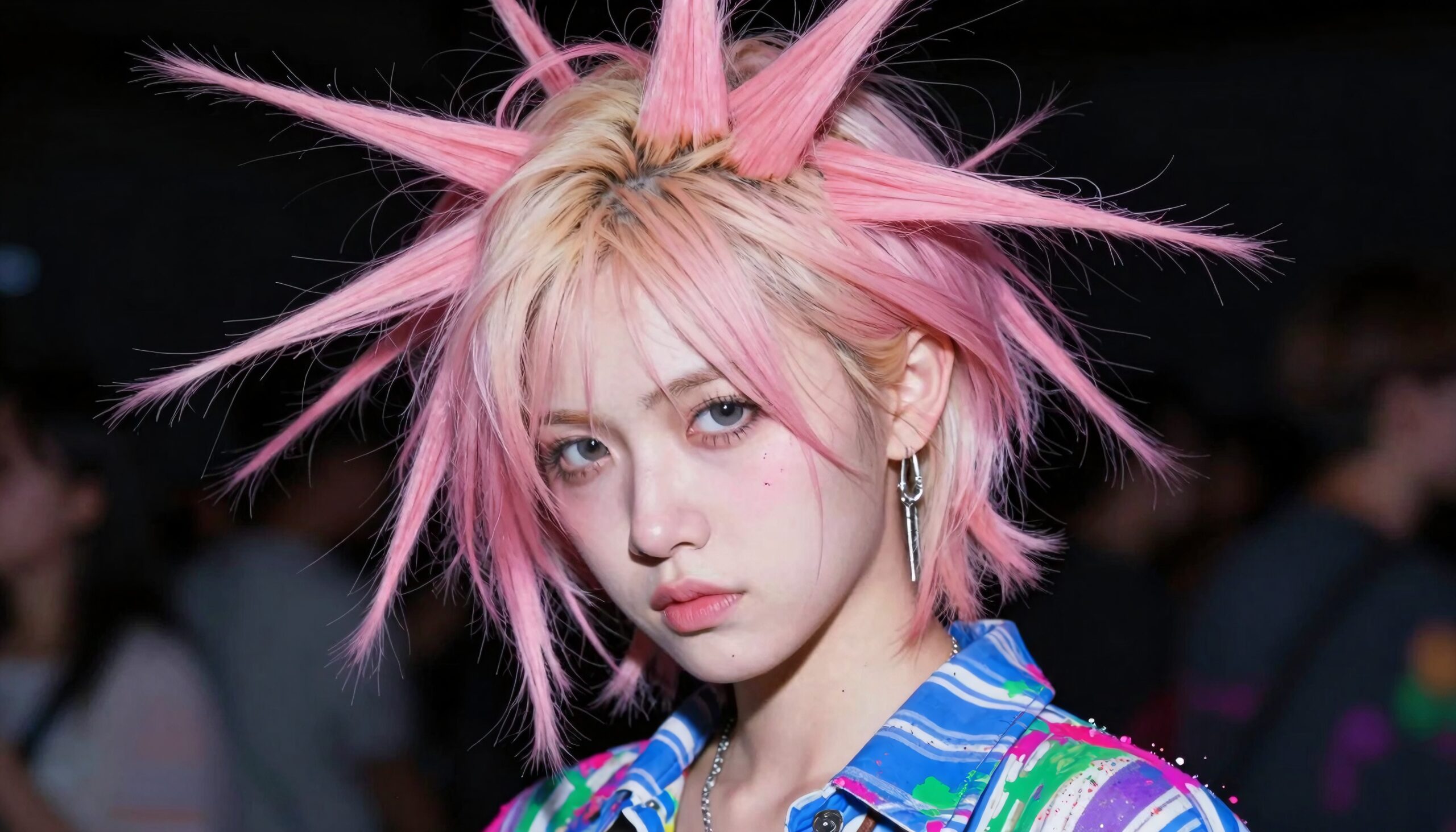 Bold Pink Spiky Hair Fashion