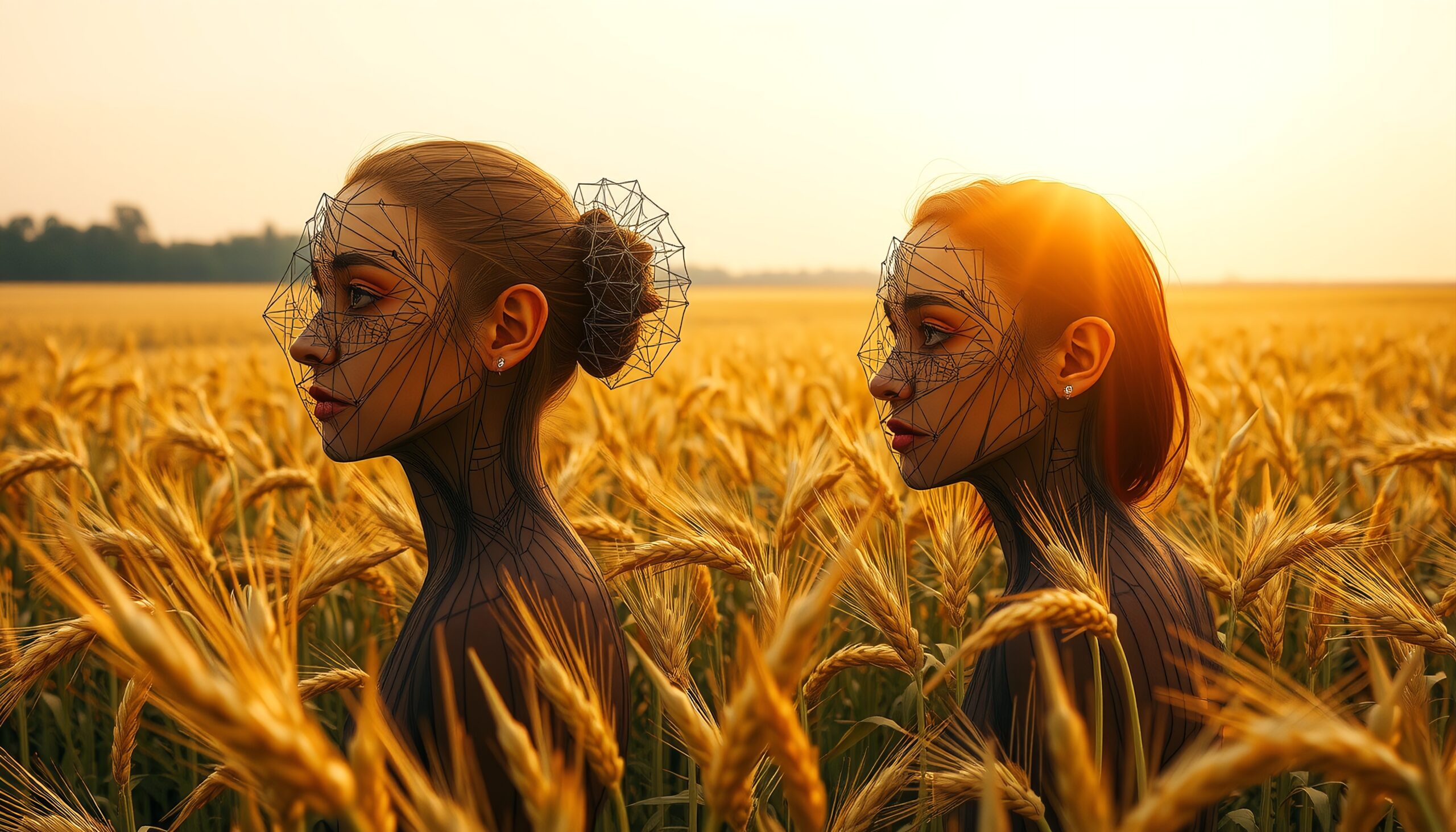 Wheat Field Geometric Portraits
