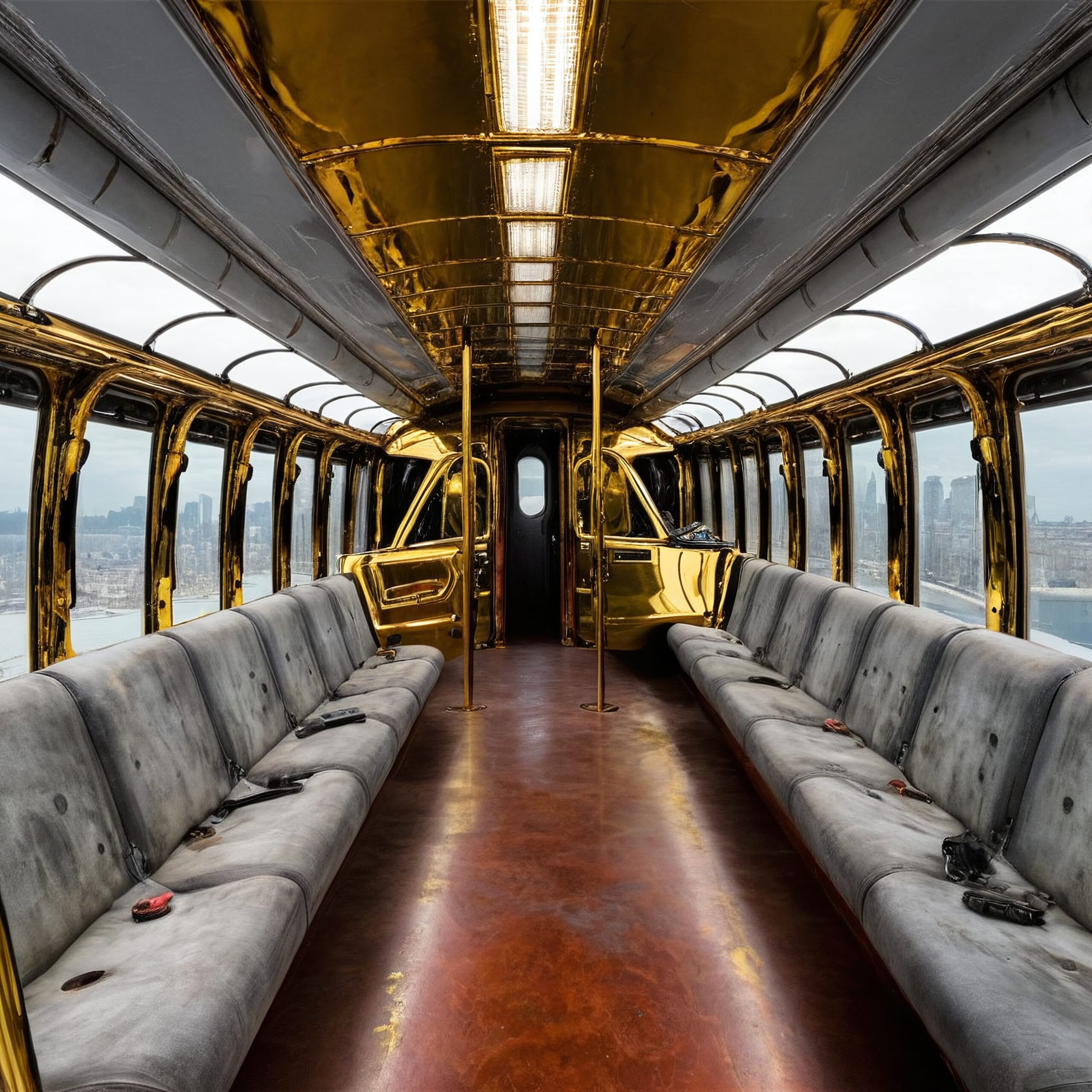 Luxurious Golden Train Interior