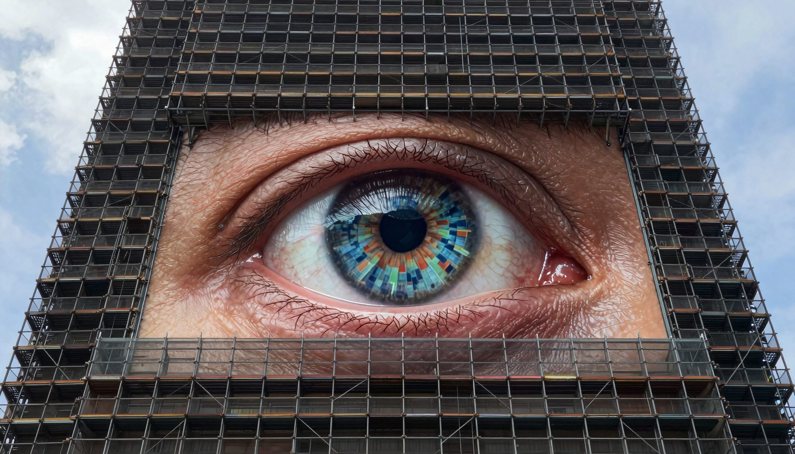 Gigantic Eye Art on Building