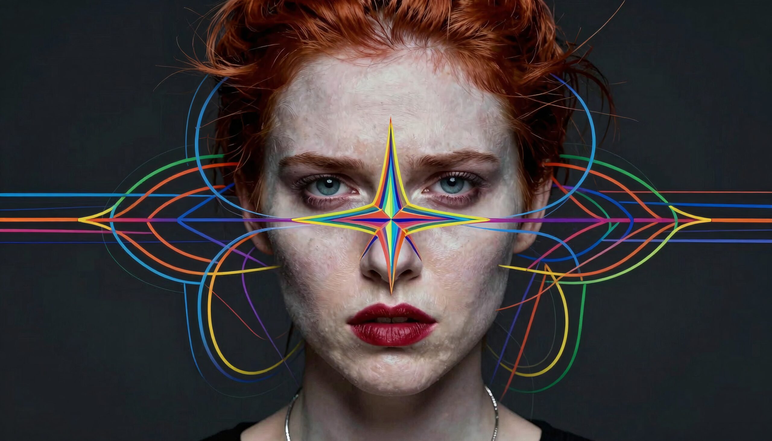 Colorful Geometric Face Art