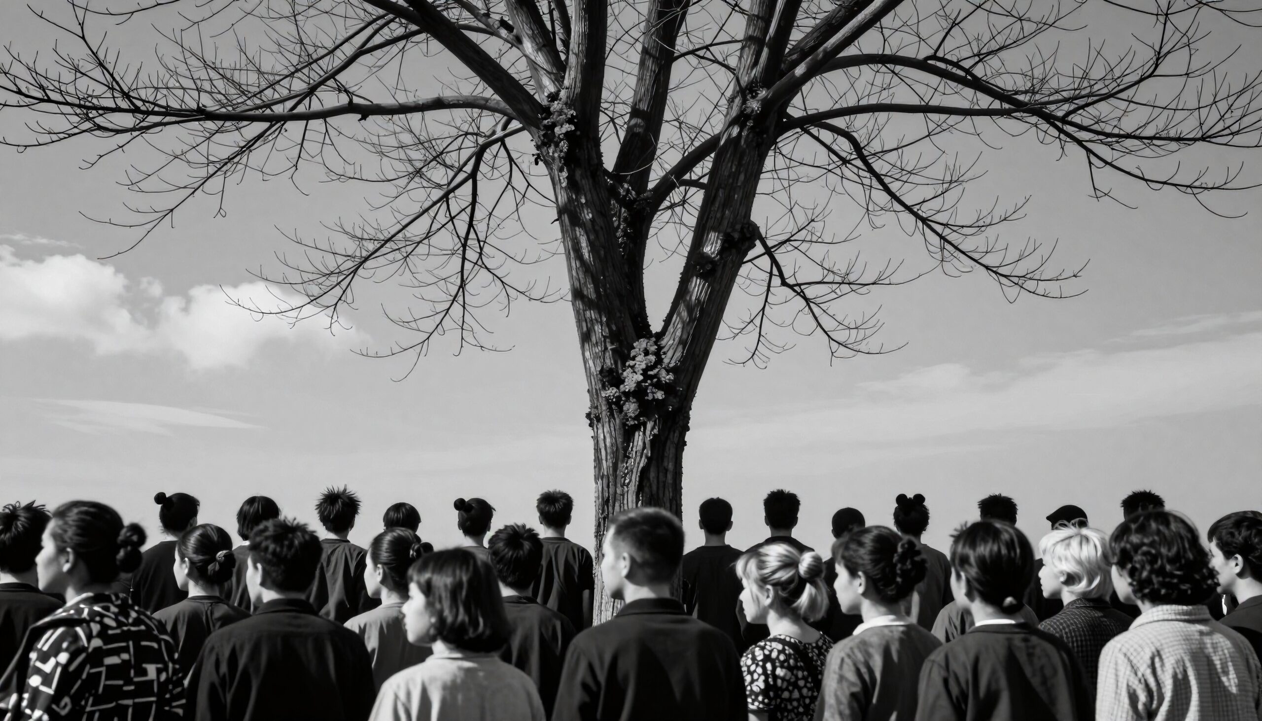 Contemplative Gathering Under Tree