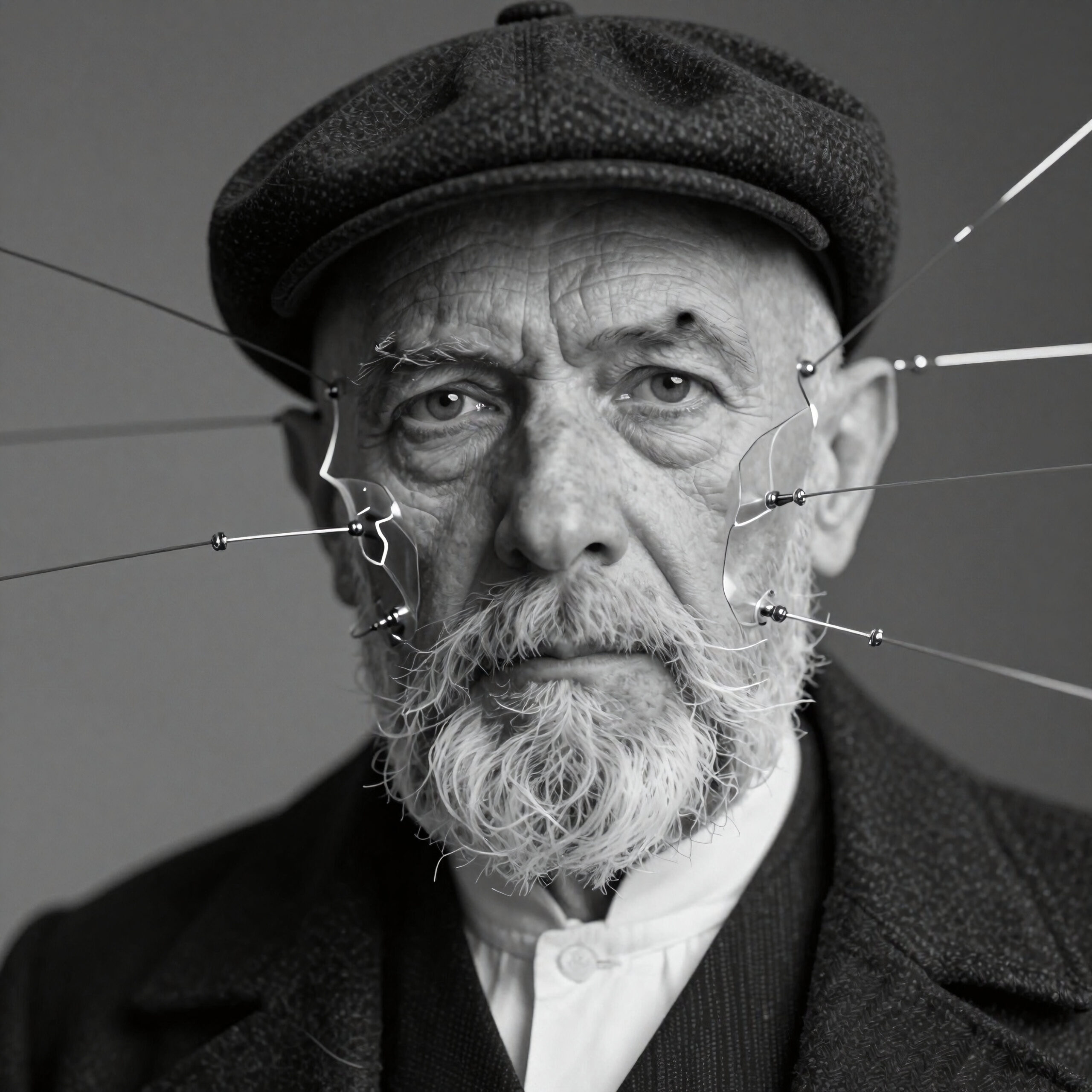 Elderly Man with Electrodes