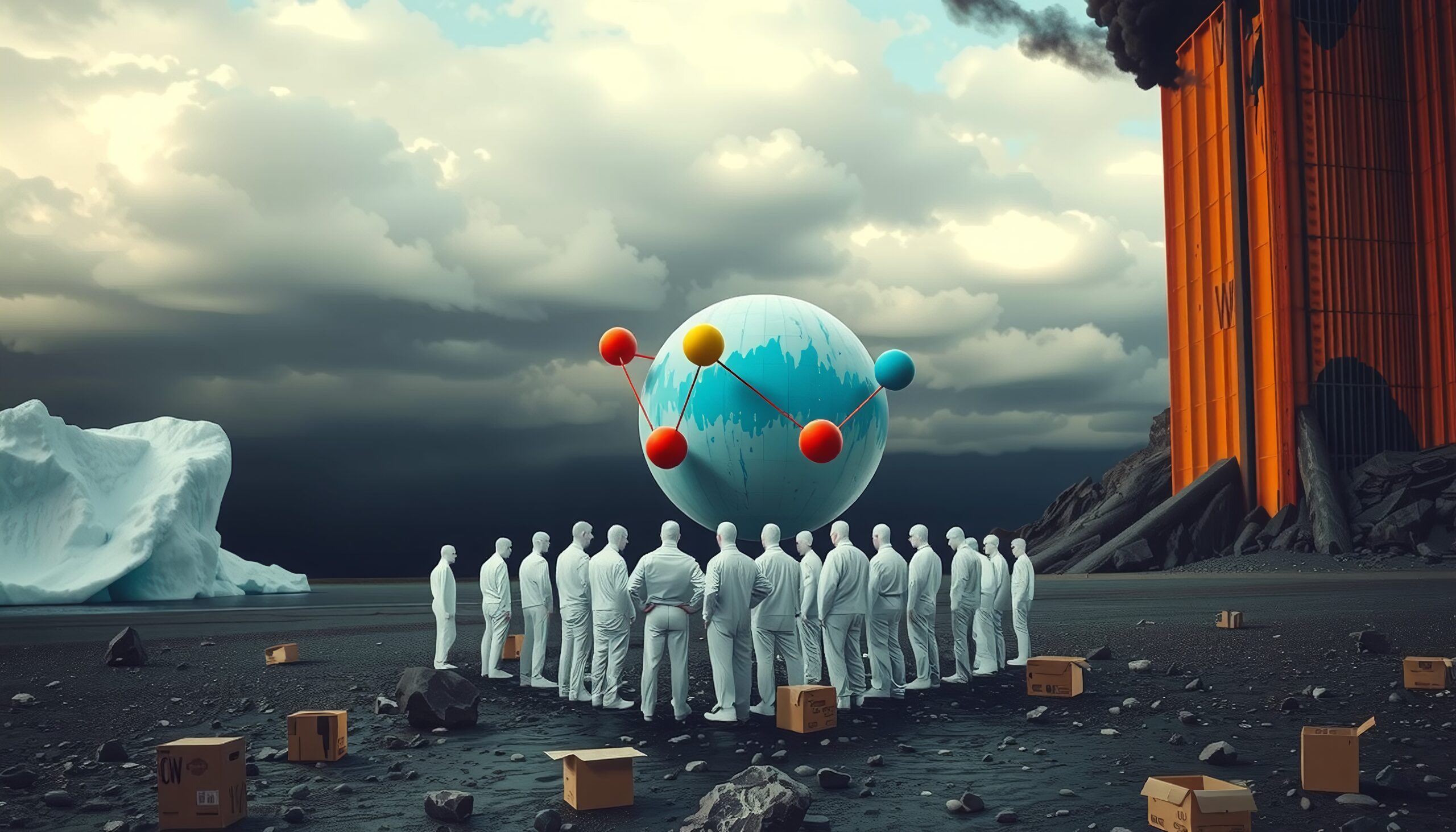 Surreal Environmental Meeting Scene