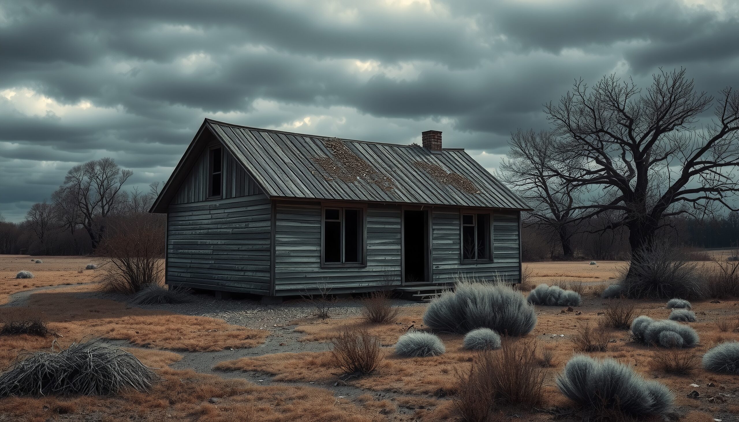Abandoned House on Dreary Plain