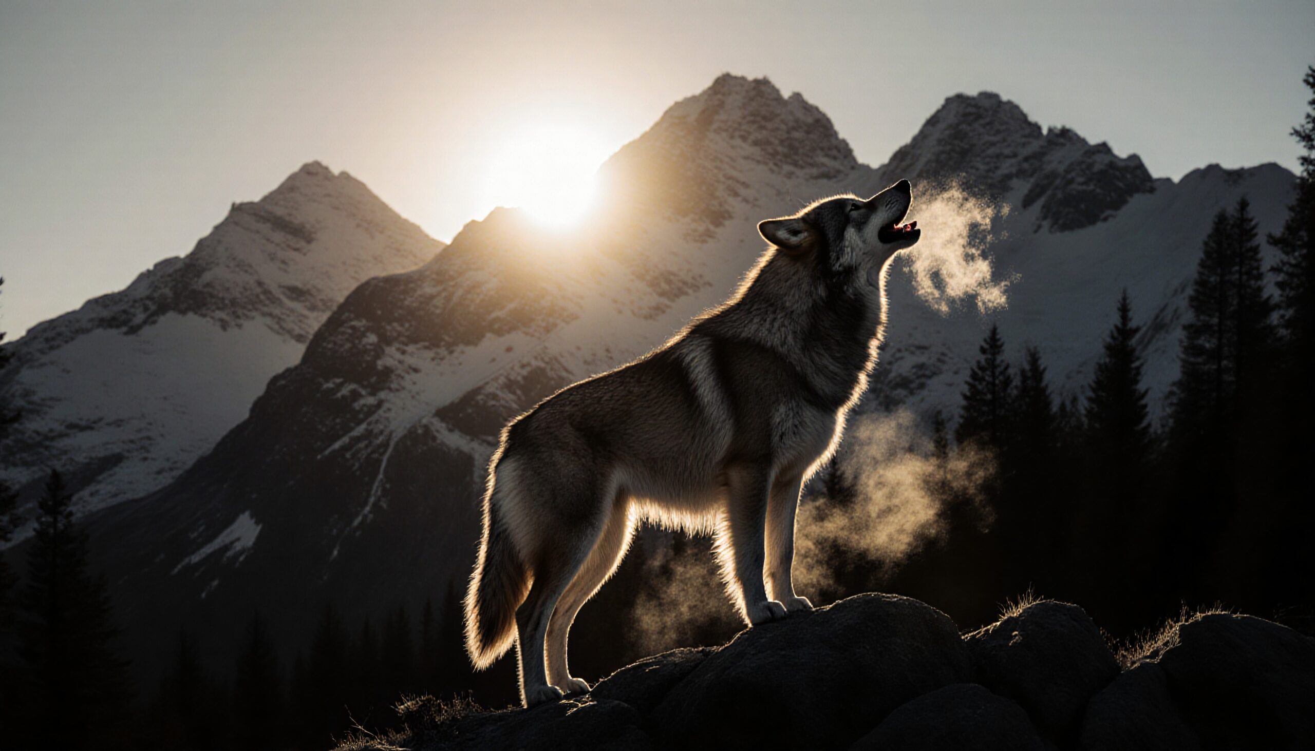 Wild Wolf in Morning Light