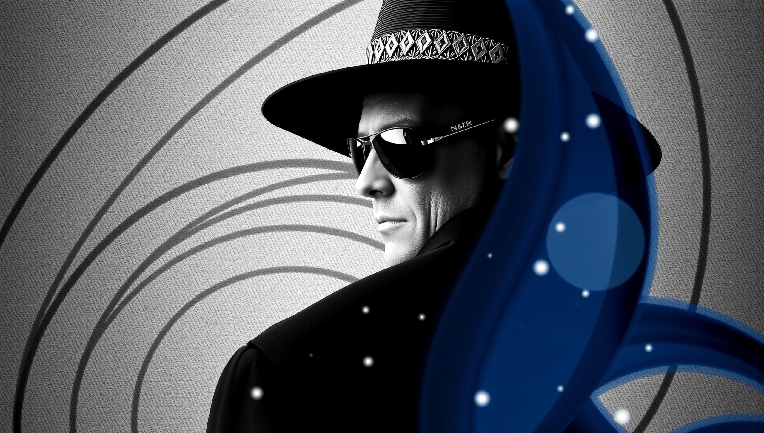 Mysterious Noir Detective Character