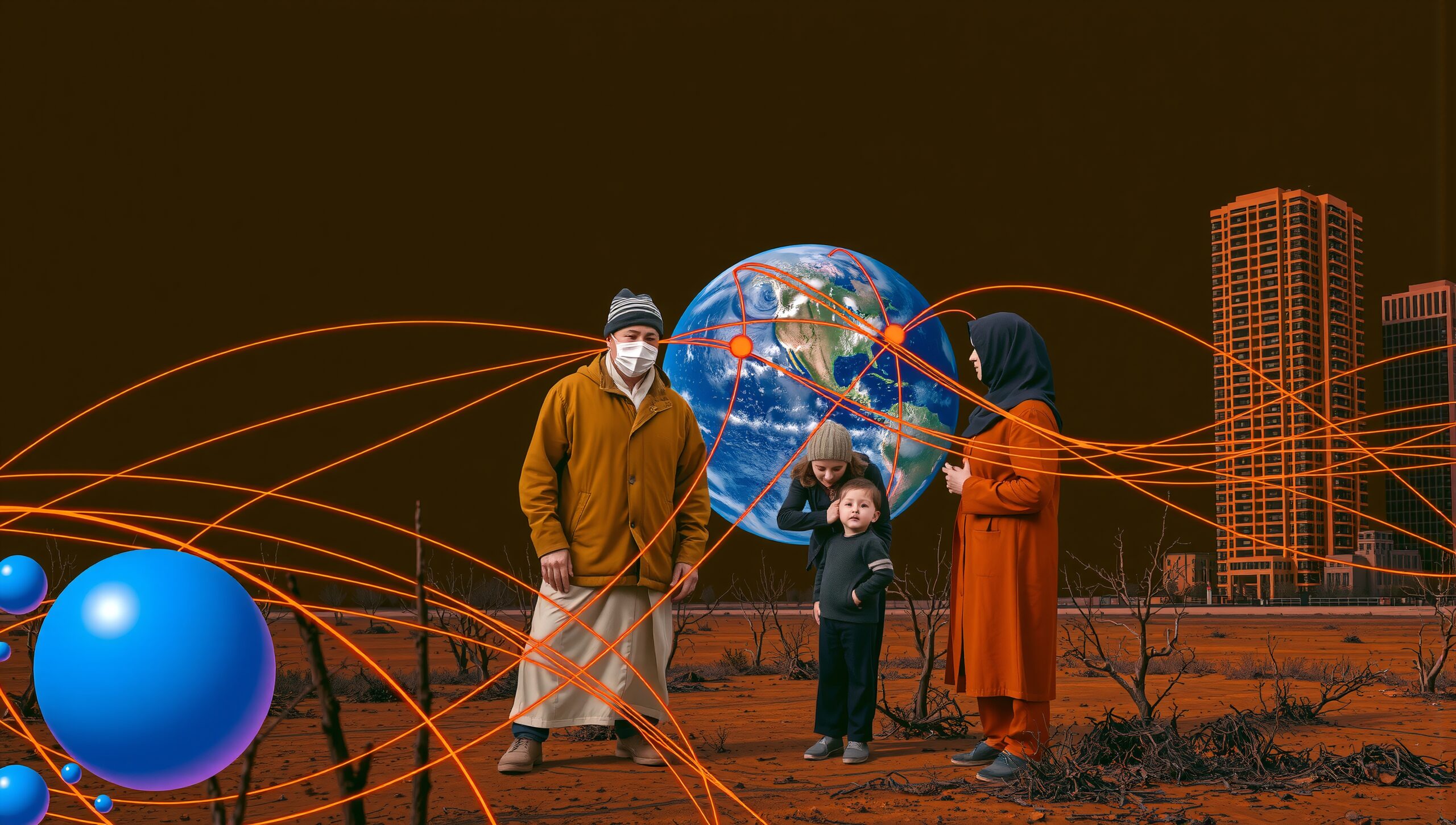 Futuristic Global Family Scene