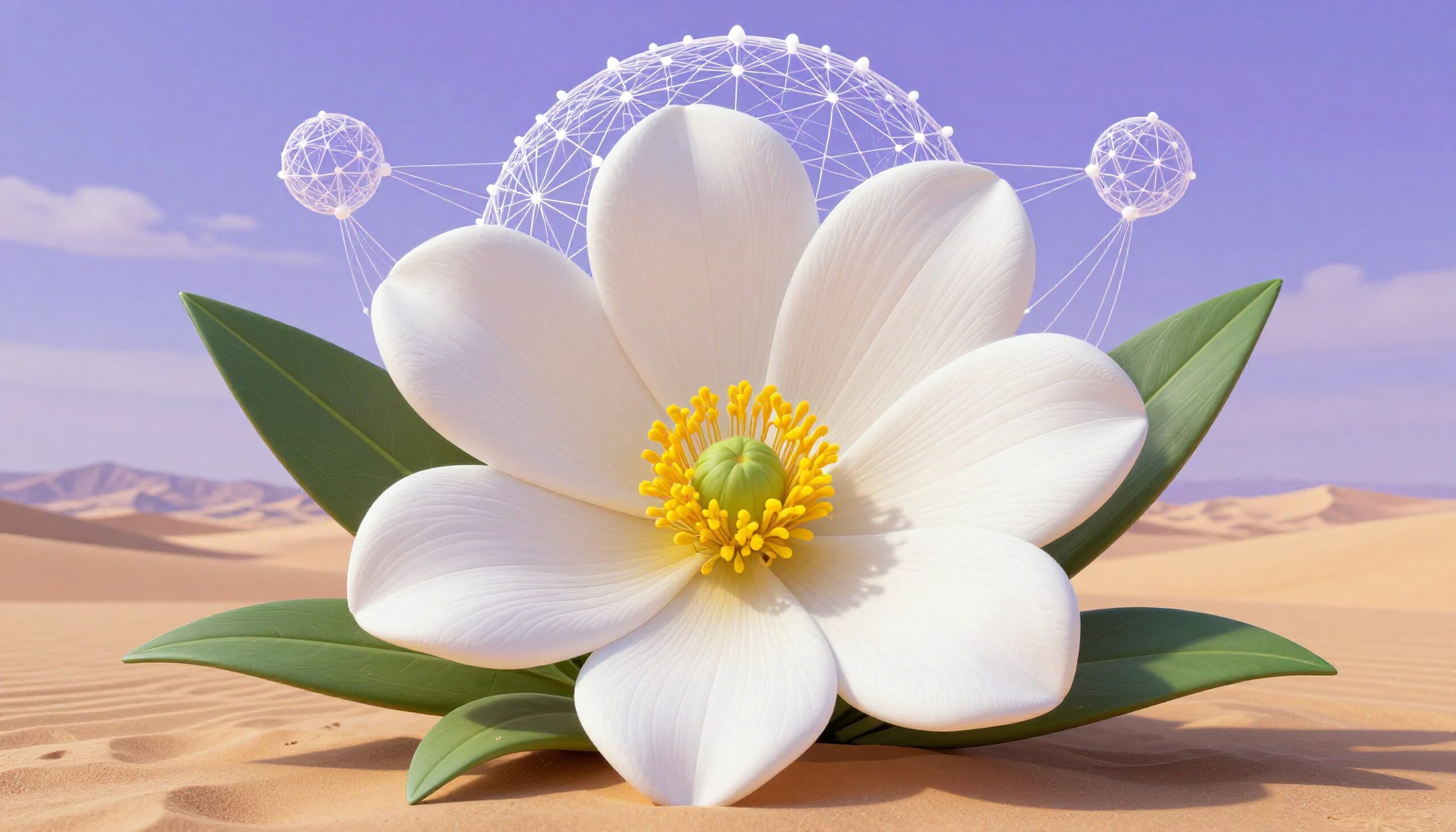 Floral Harmony in Desert Scene