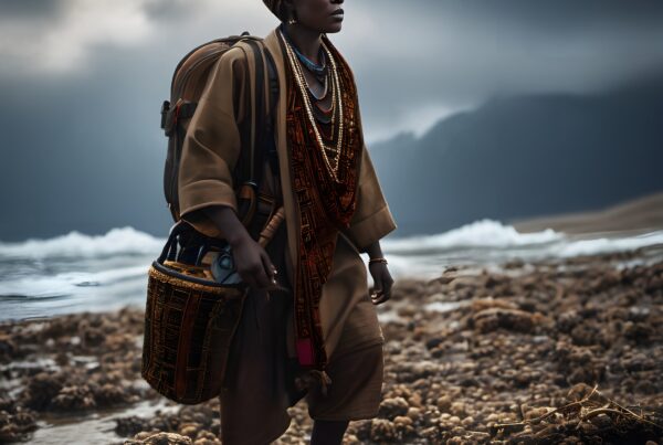 Traveler's Journey Against Storm