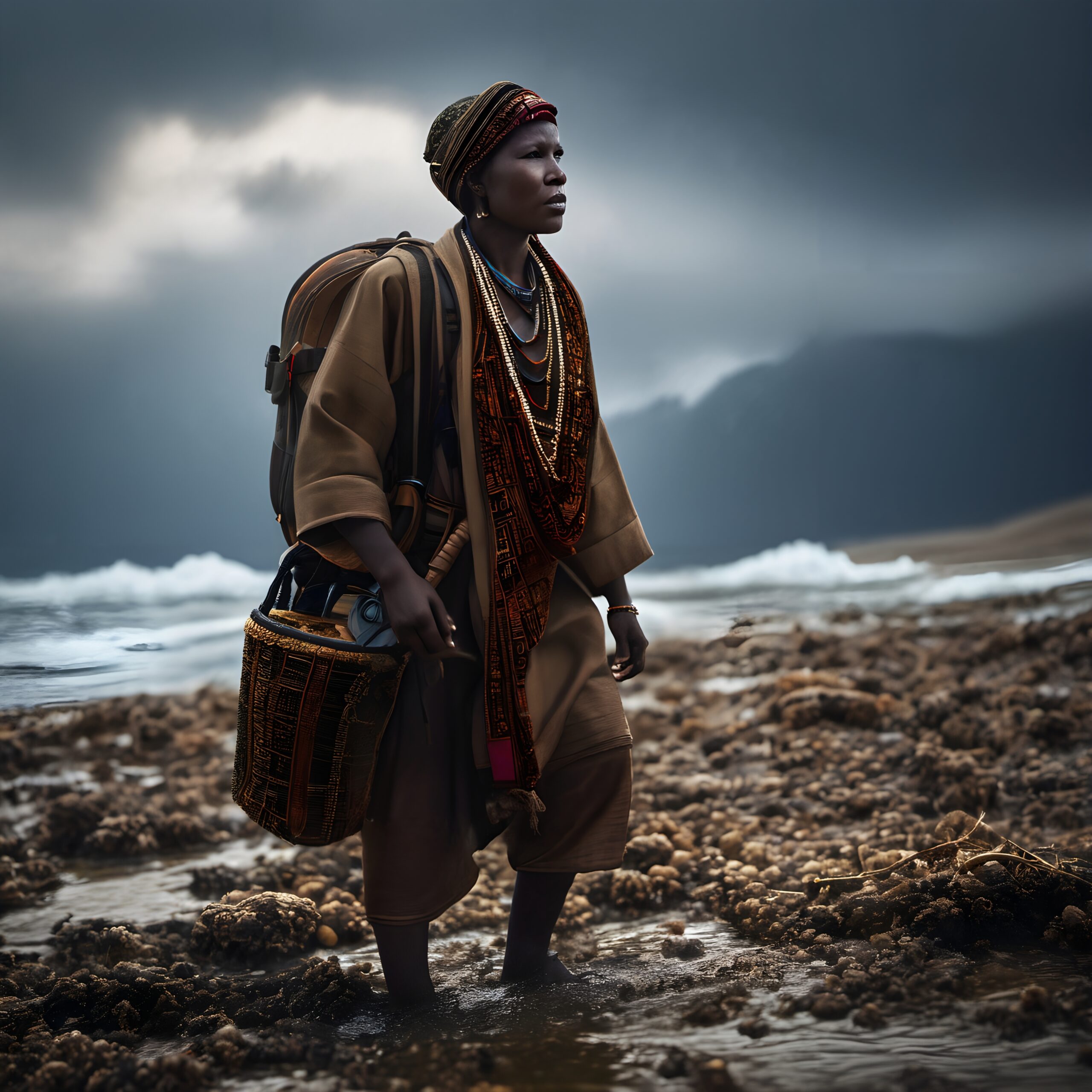 Traveler’s Journey Against Storm