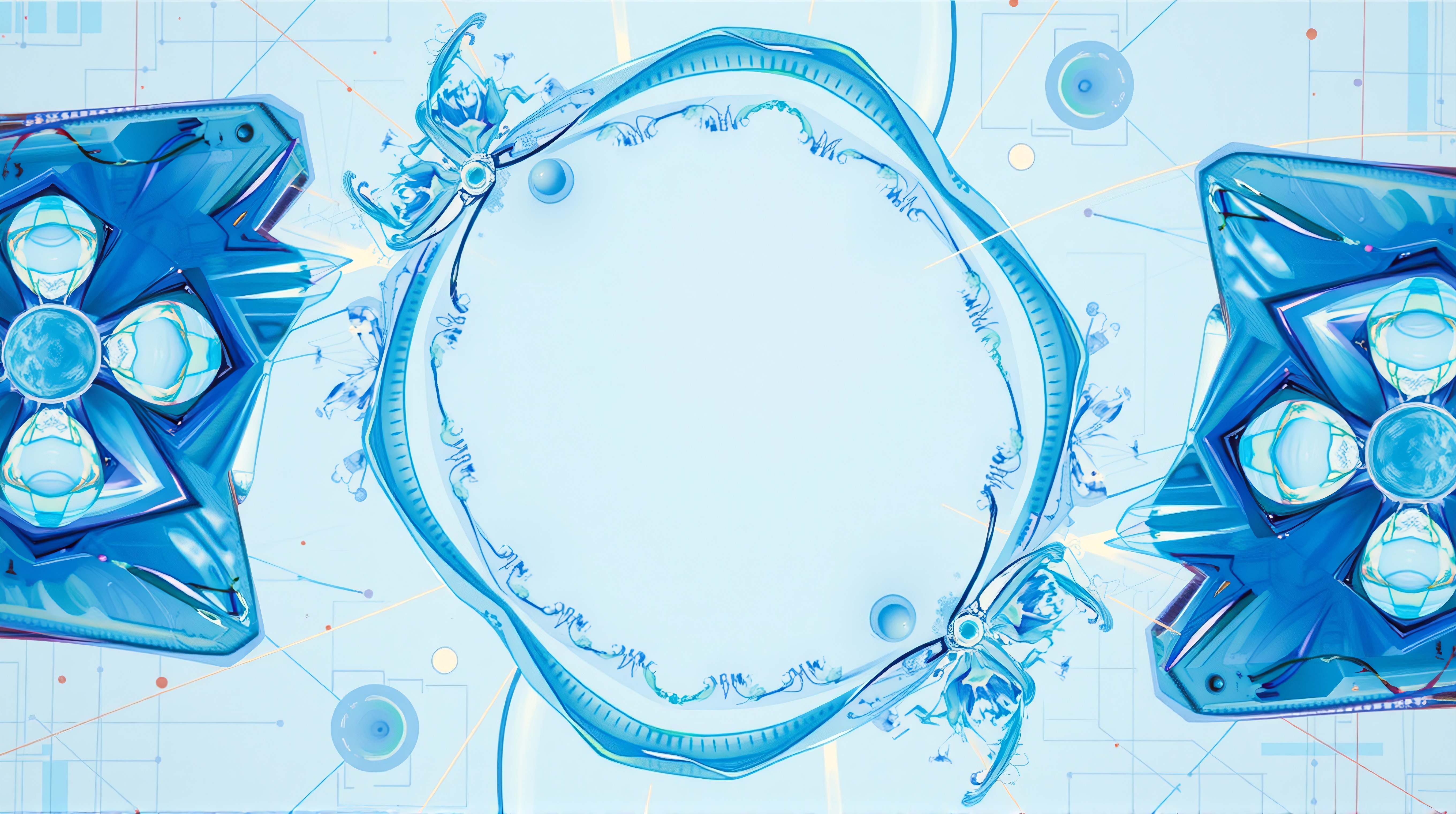 Blue Tech Design with Circular Interface