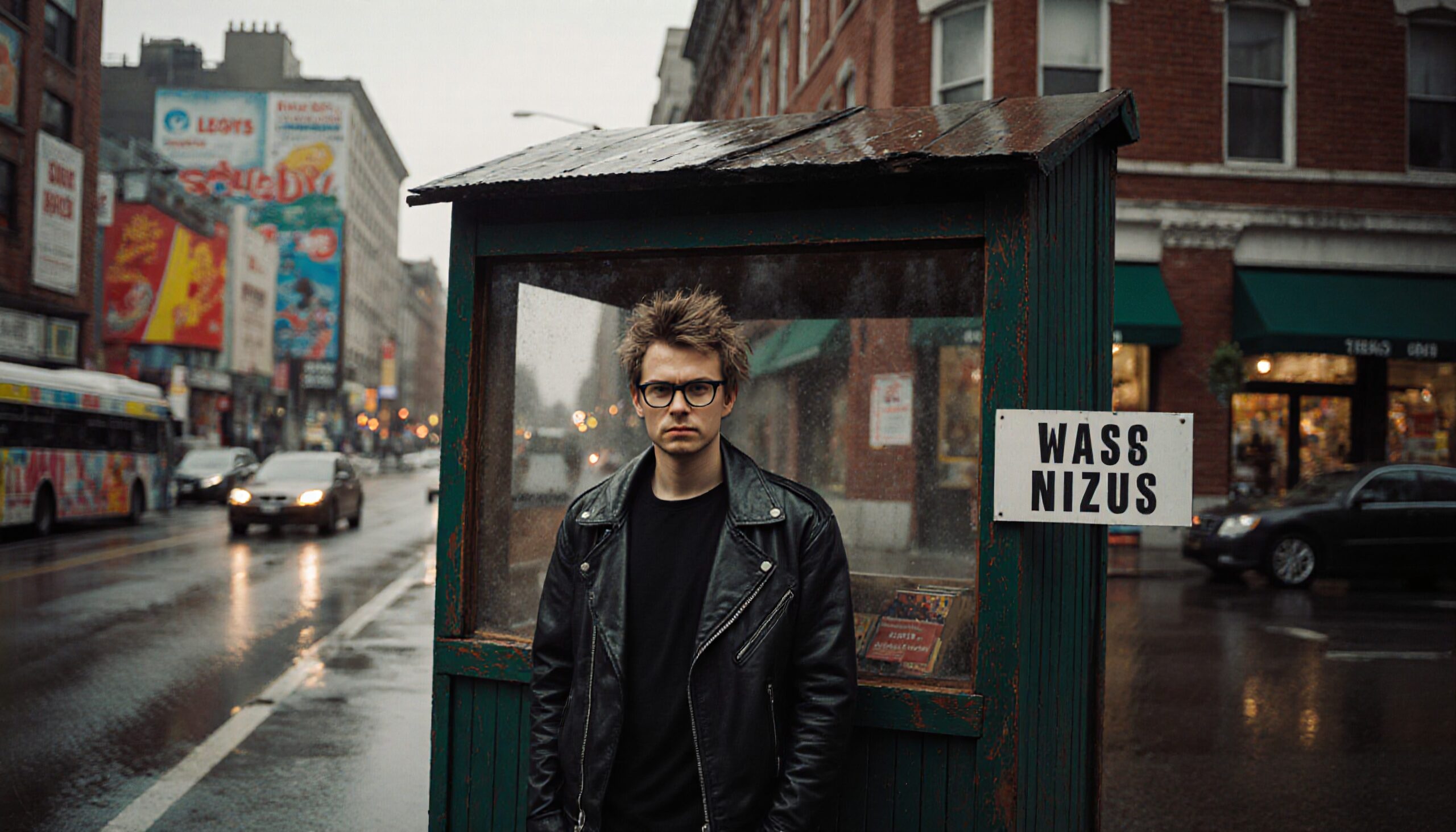 Urban Scene Man in Shelter