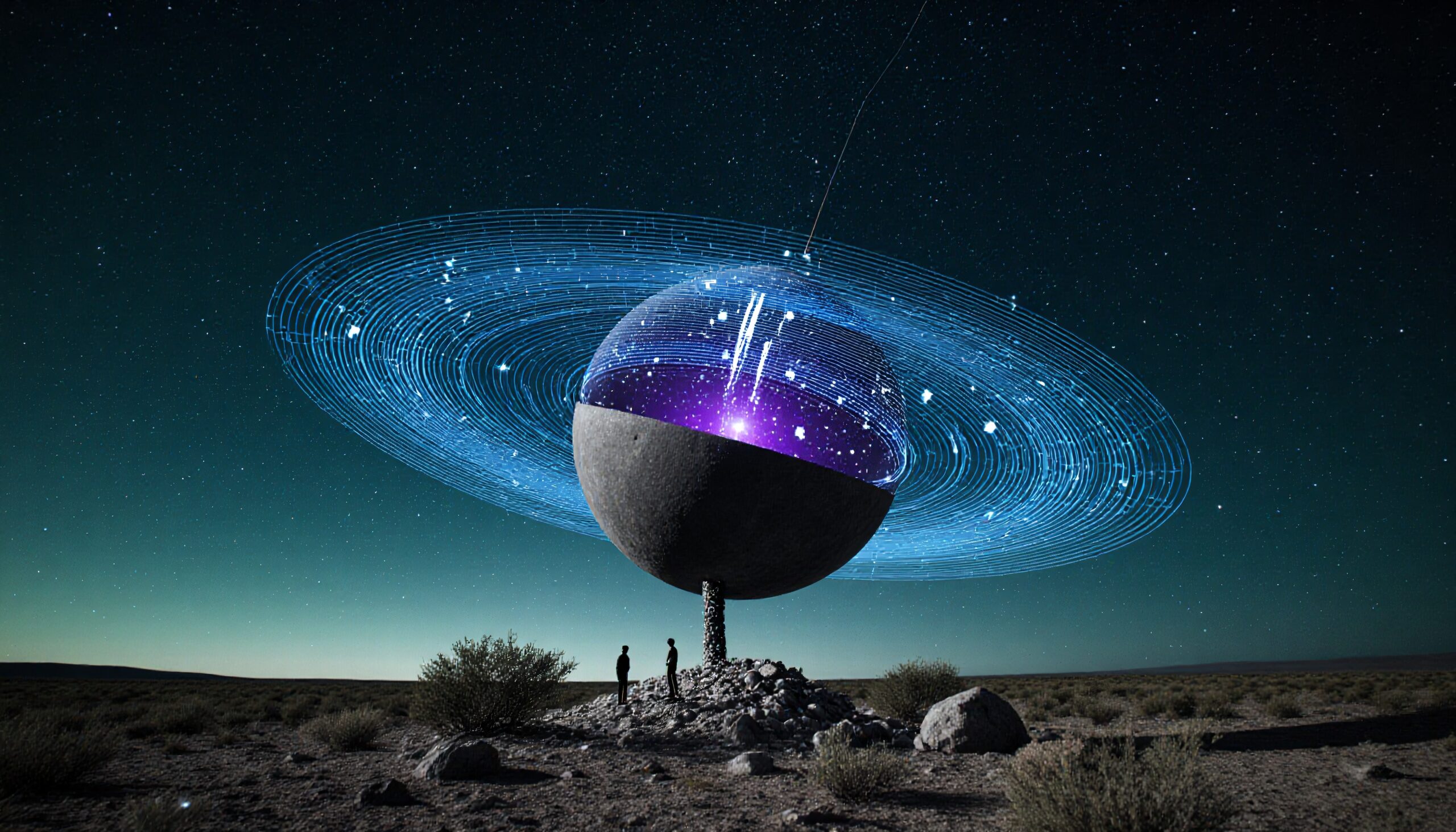 Mystical Sphere in Desert Landscape