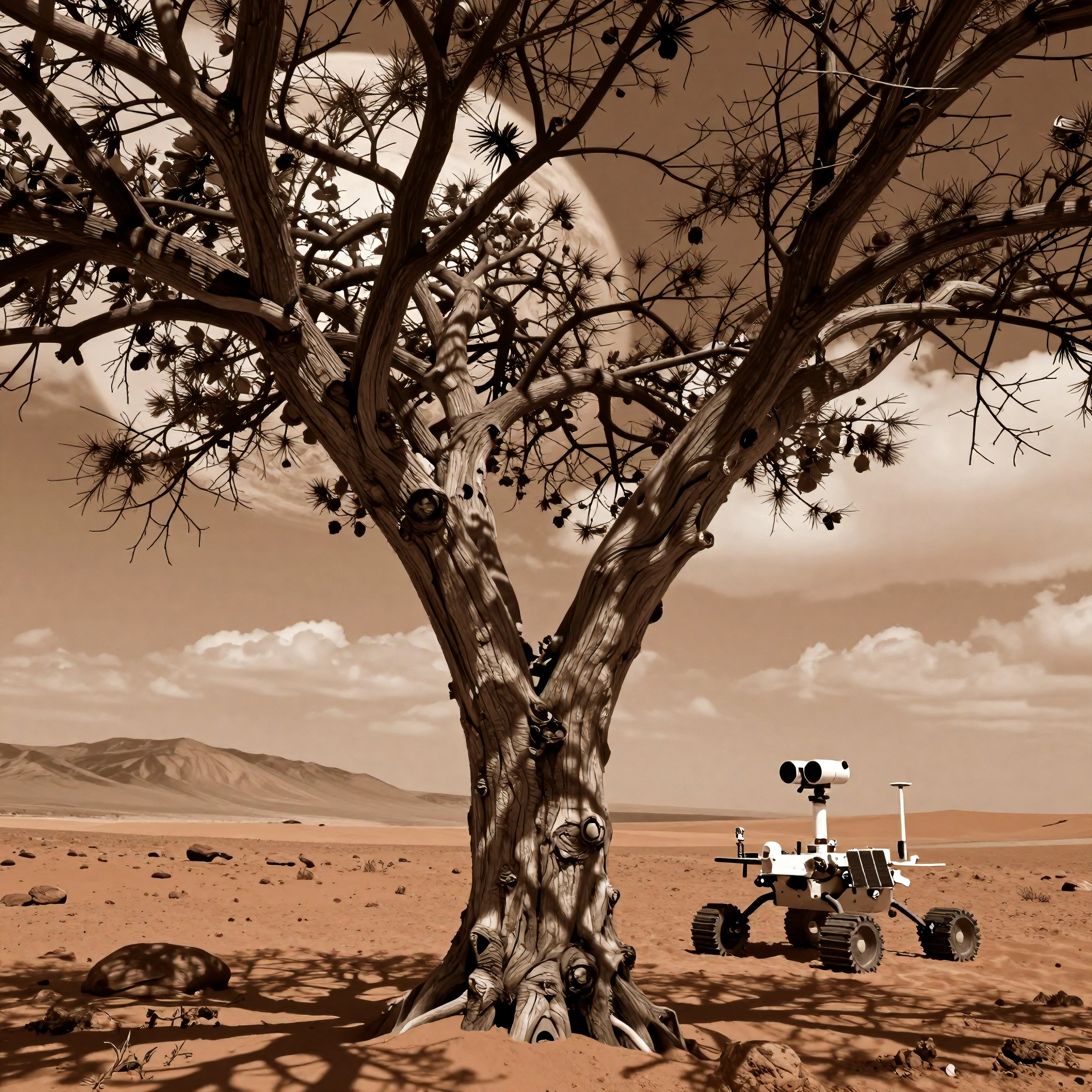 Mars Rover and Ancient Tree
