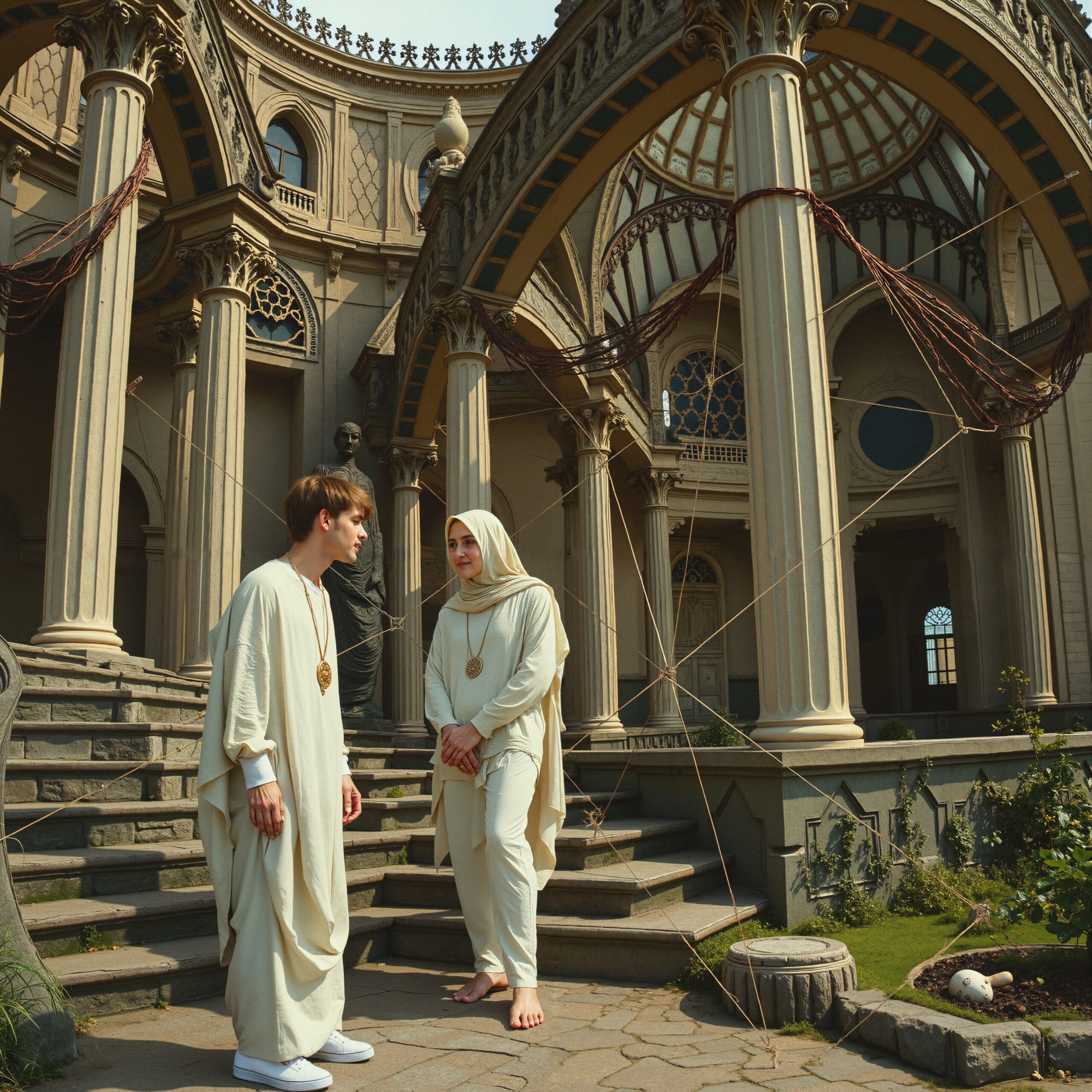 Timeless Conversation Amidst Architecture