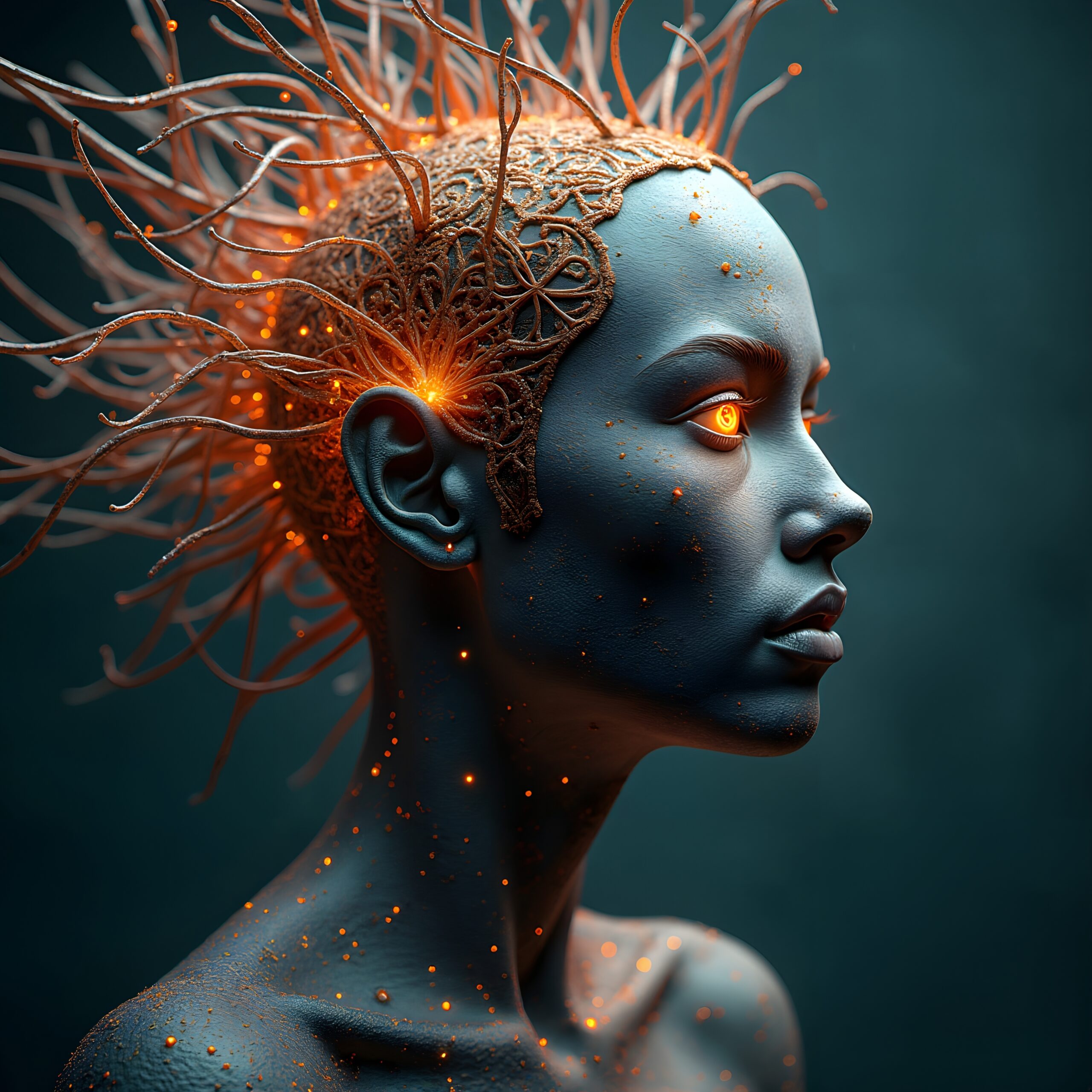 Futuristic Ethereal Cybernetic Portrait