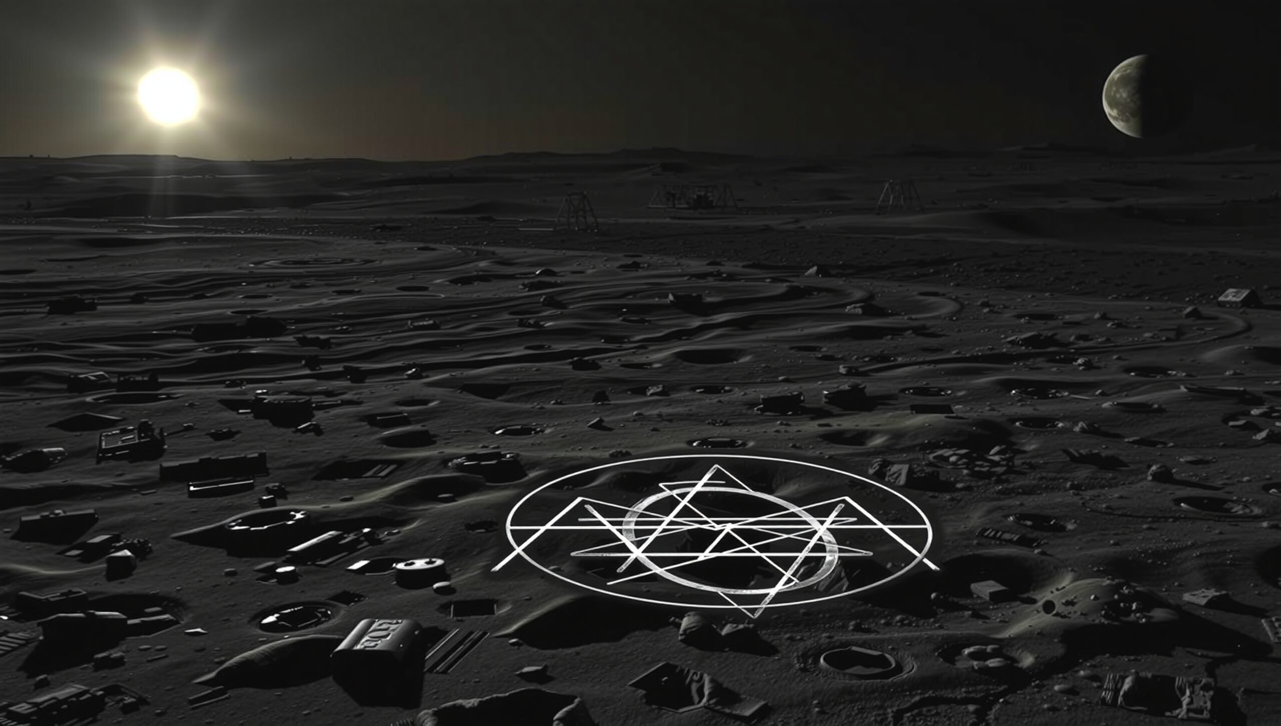Lunar Surface with Mysterious Symbol