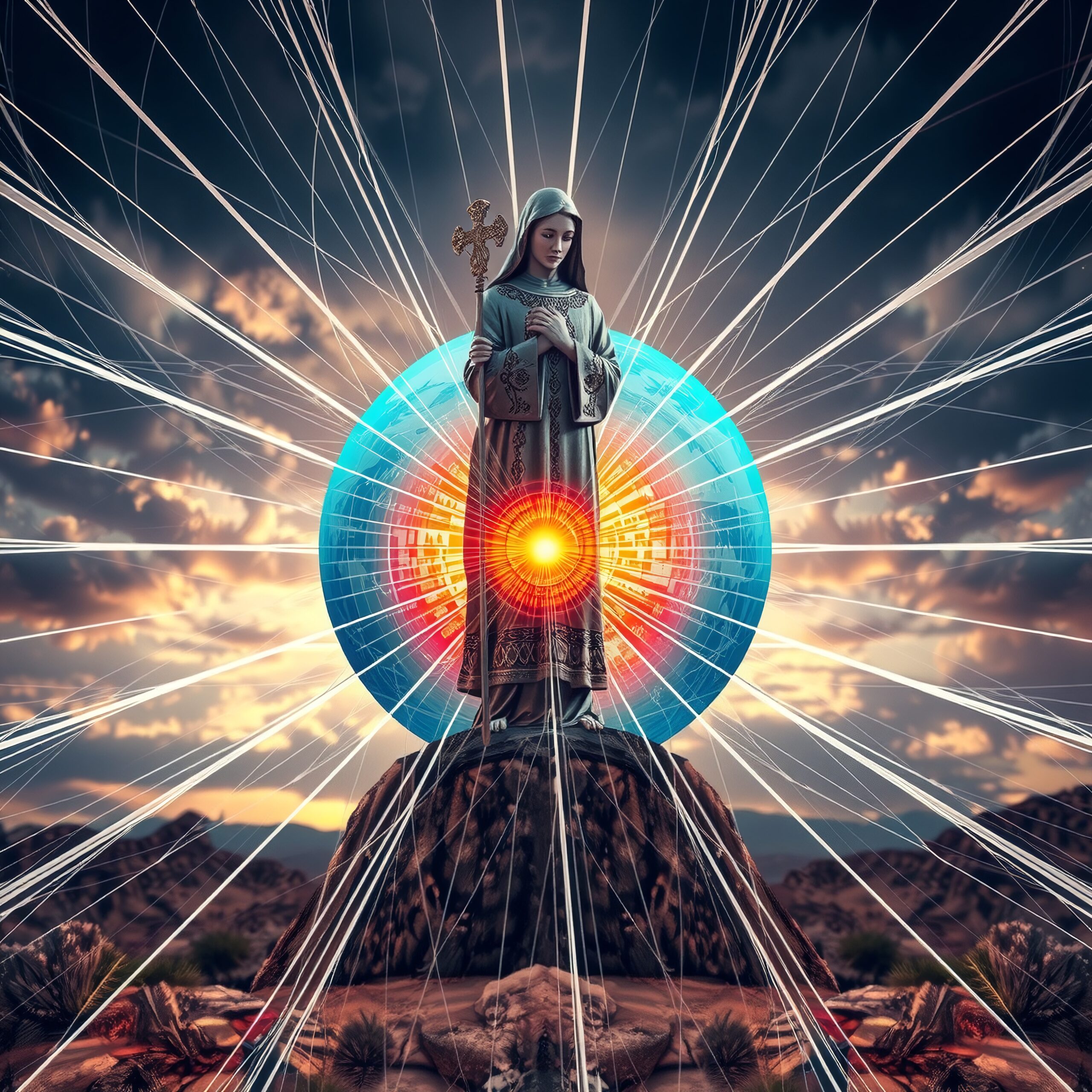 Radiant Figure in Abstract Realm