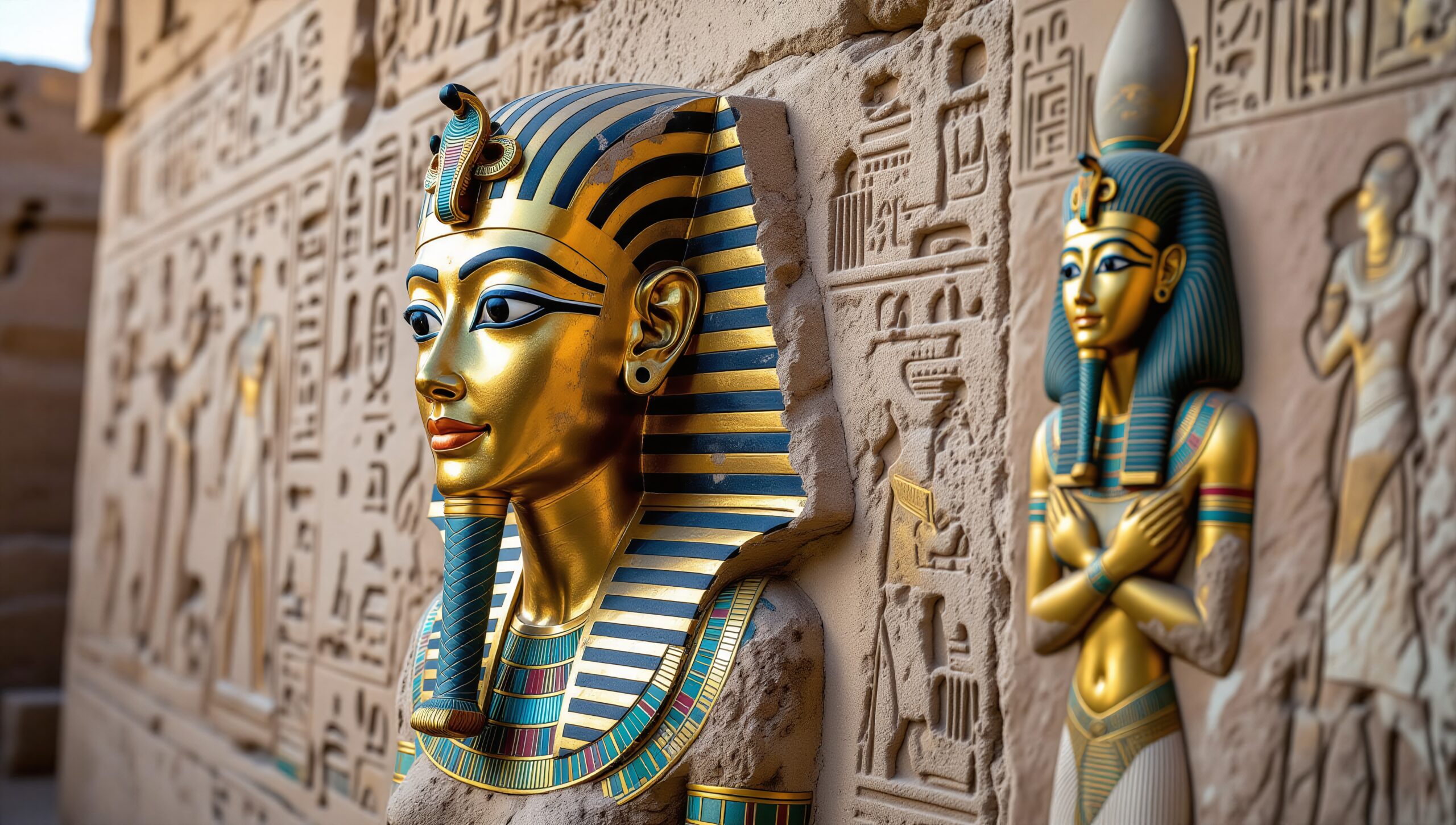 Pharaoh and Ancient Hieroglyphics Wall