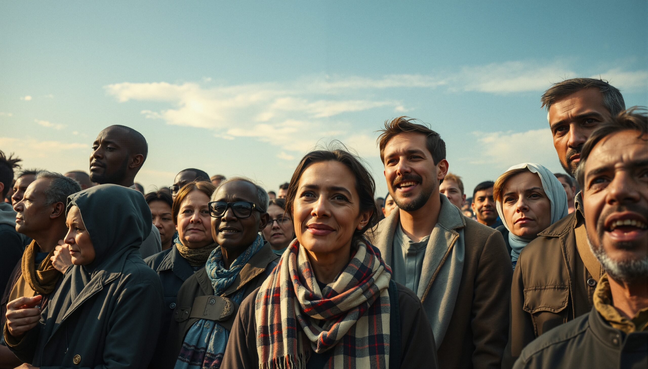 Diverse Crowd United Together