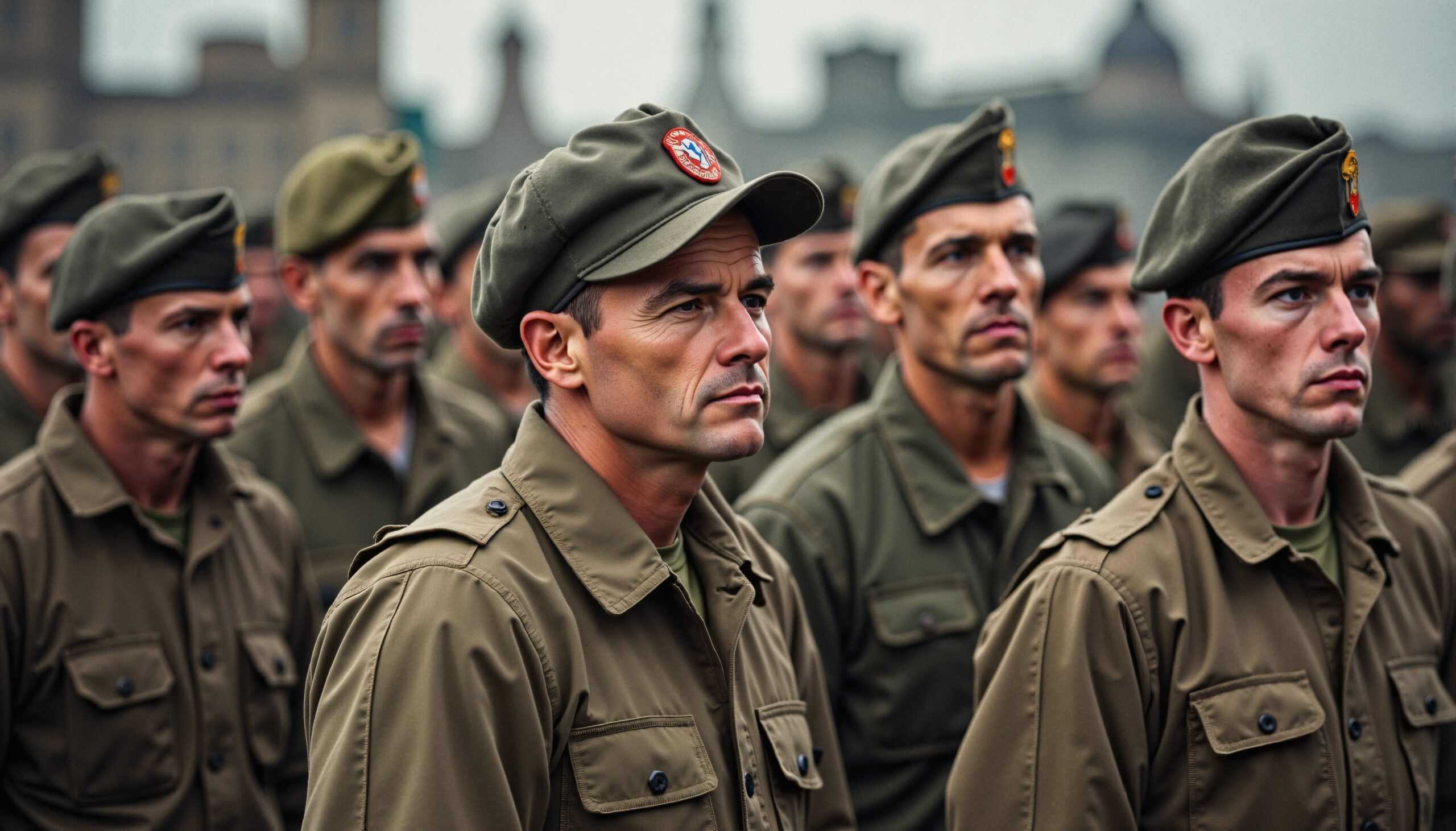 Military Parade Soldiers in Formation