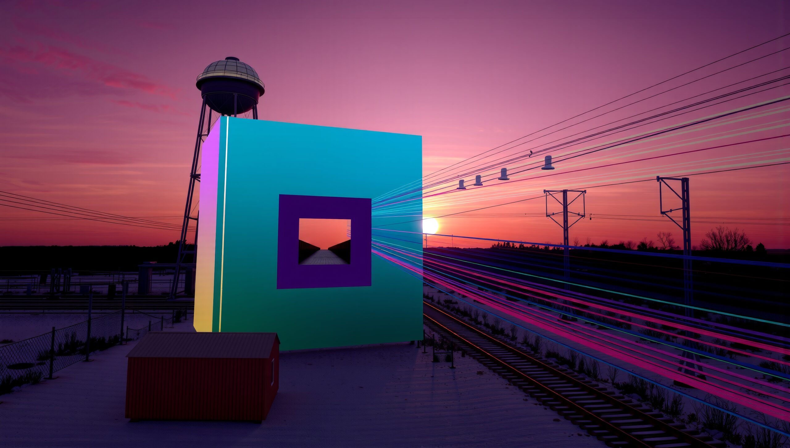 Colorful Structure at Sunset Perspective