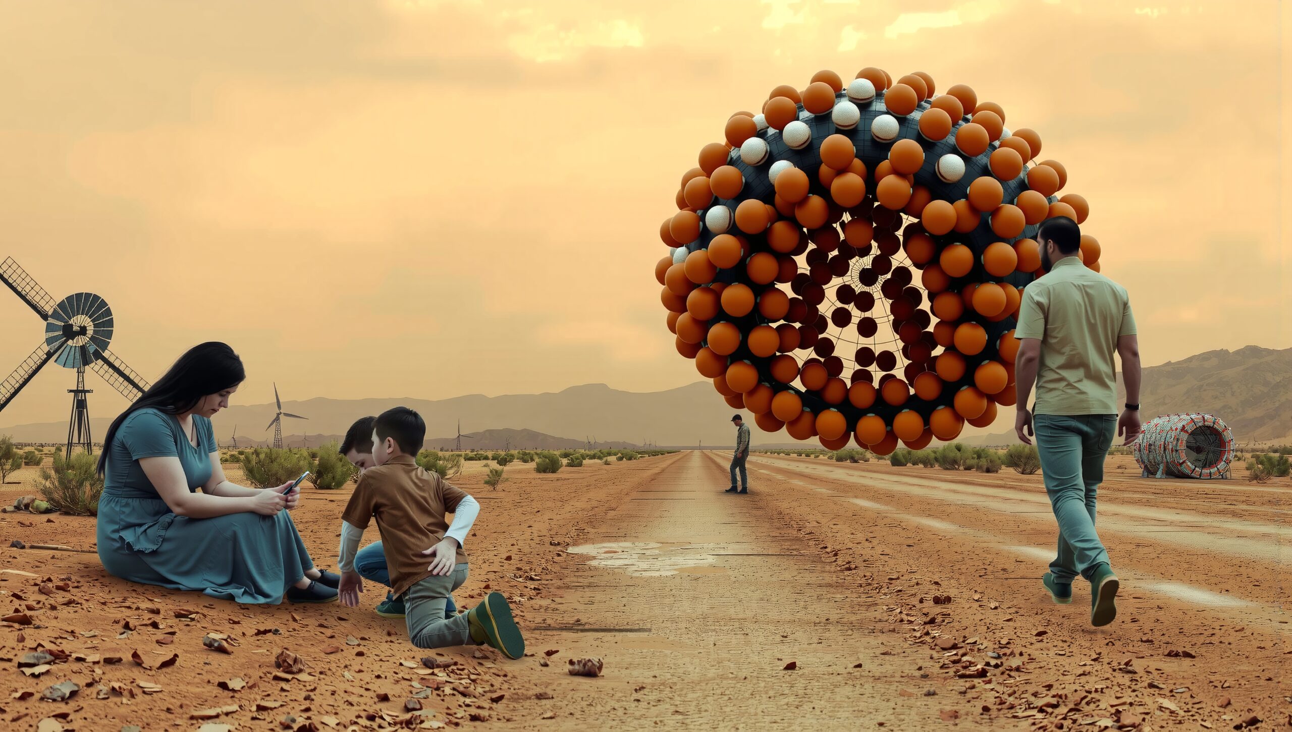 Desert Landscape with Mysterious Object