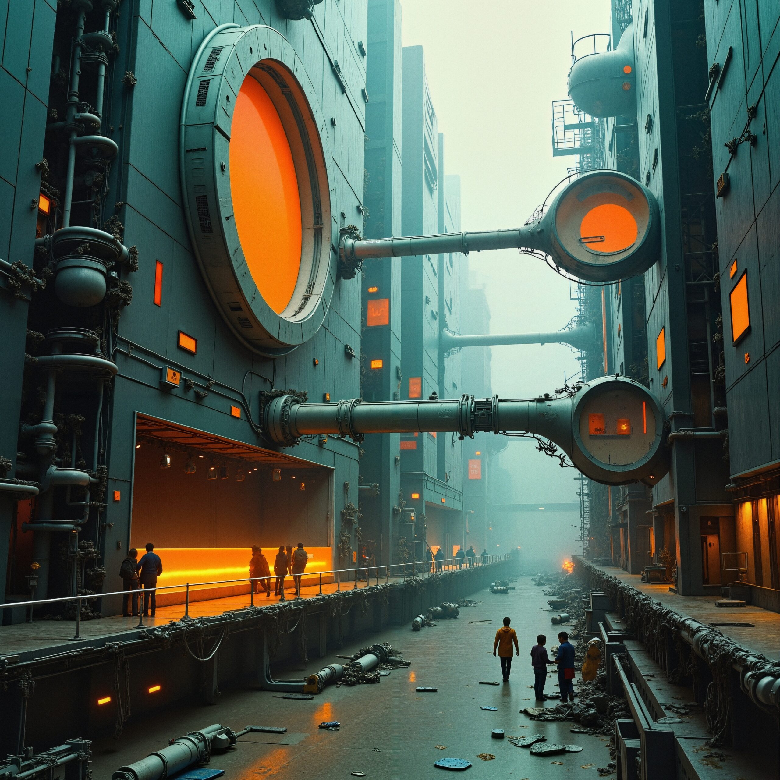 Futuristic Industrial Urban Landscape