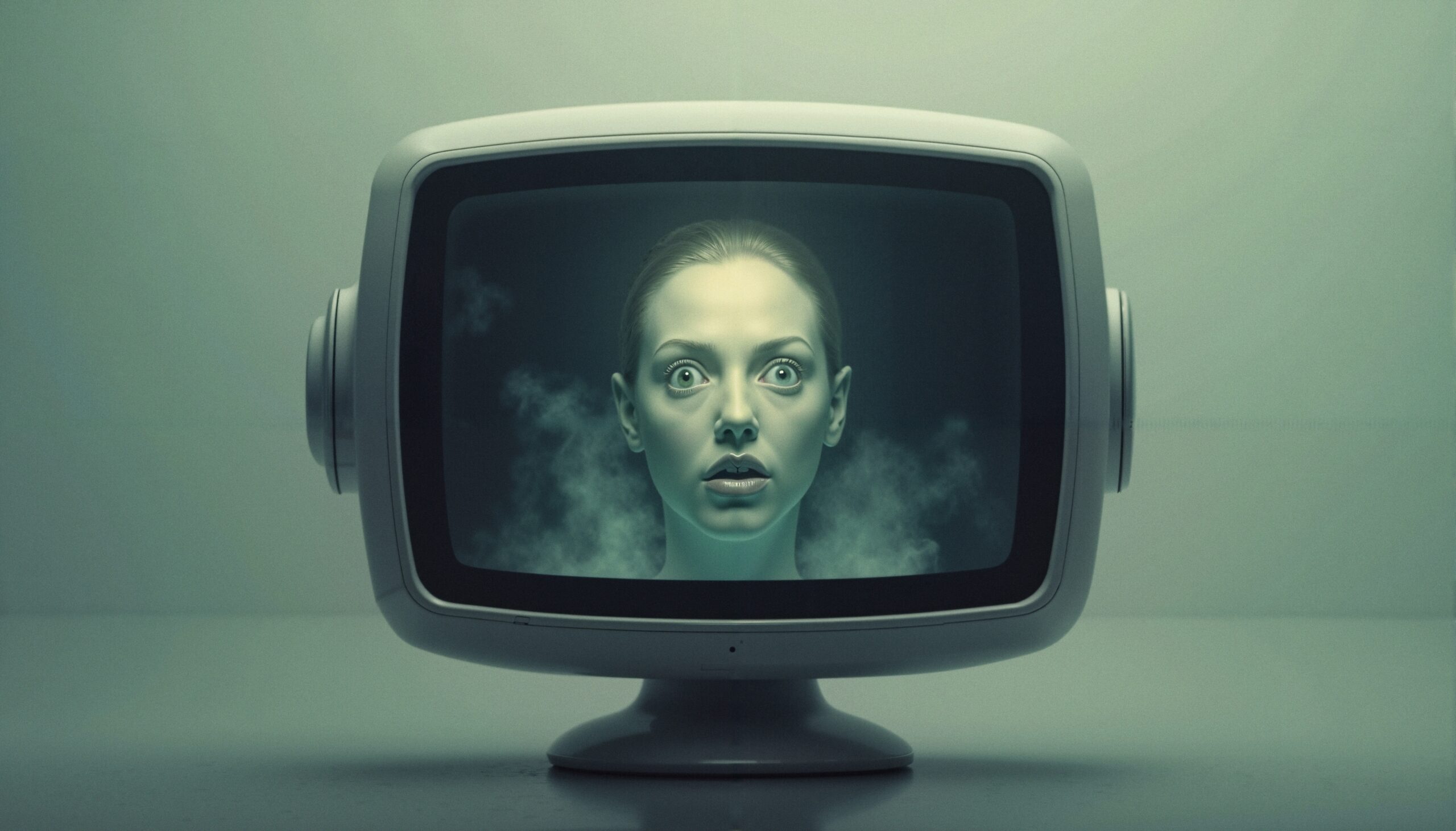 Mysterious Face in Vintage TV