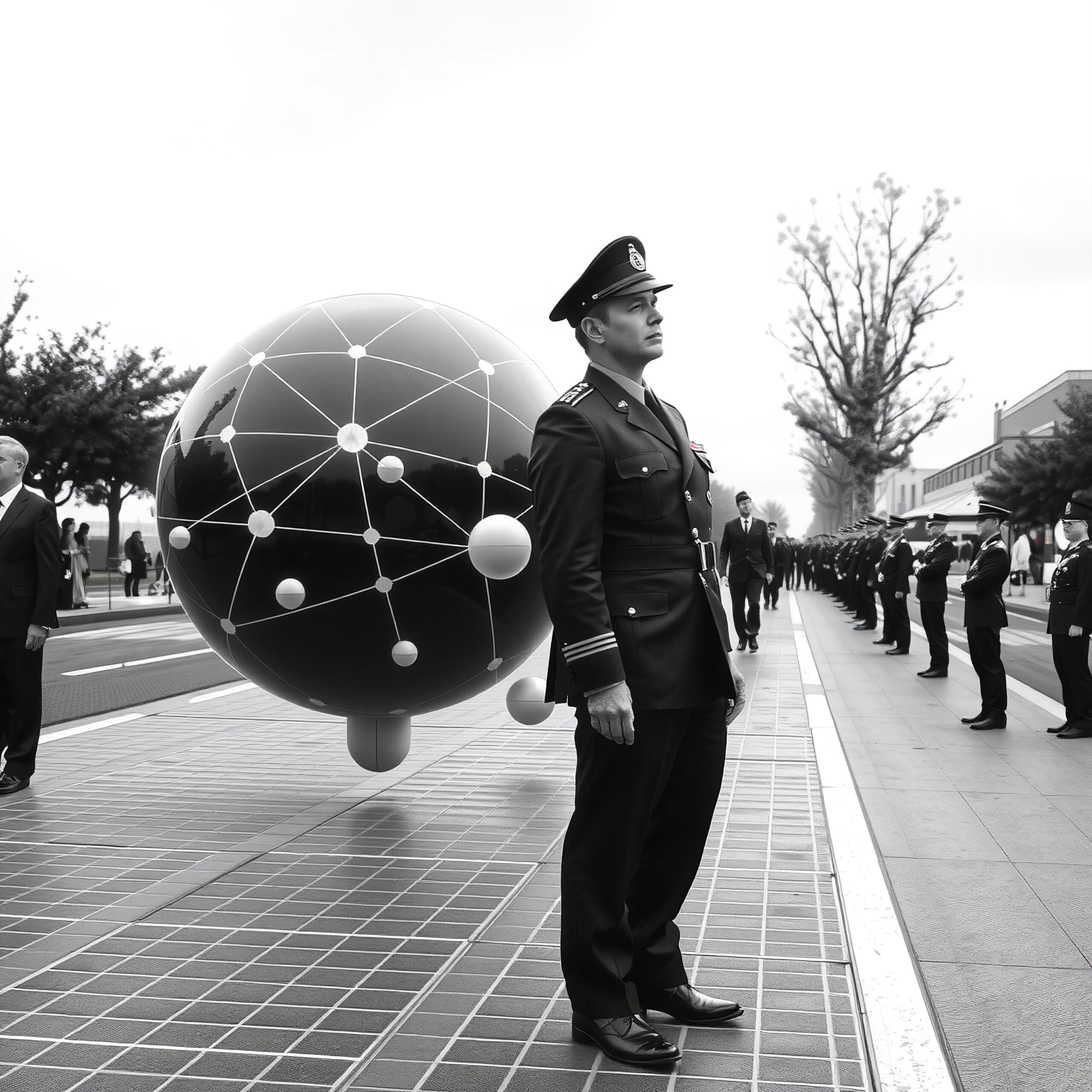 Military Parade with Network Sphere