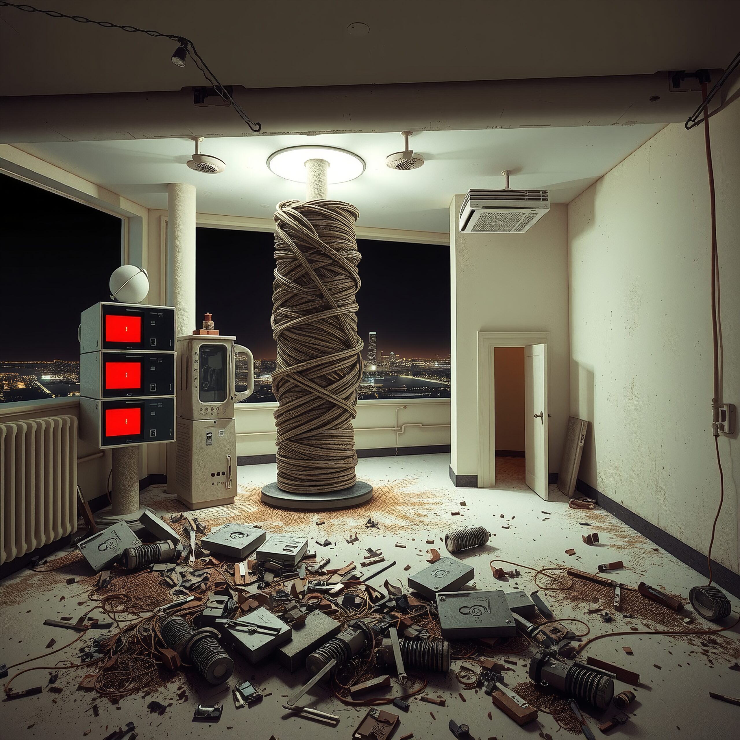 Abstract Room with Rope Column