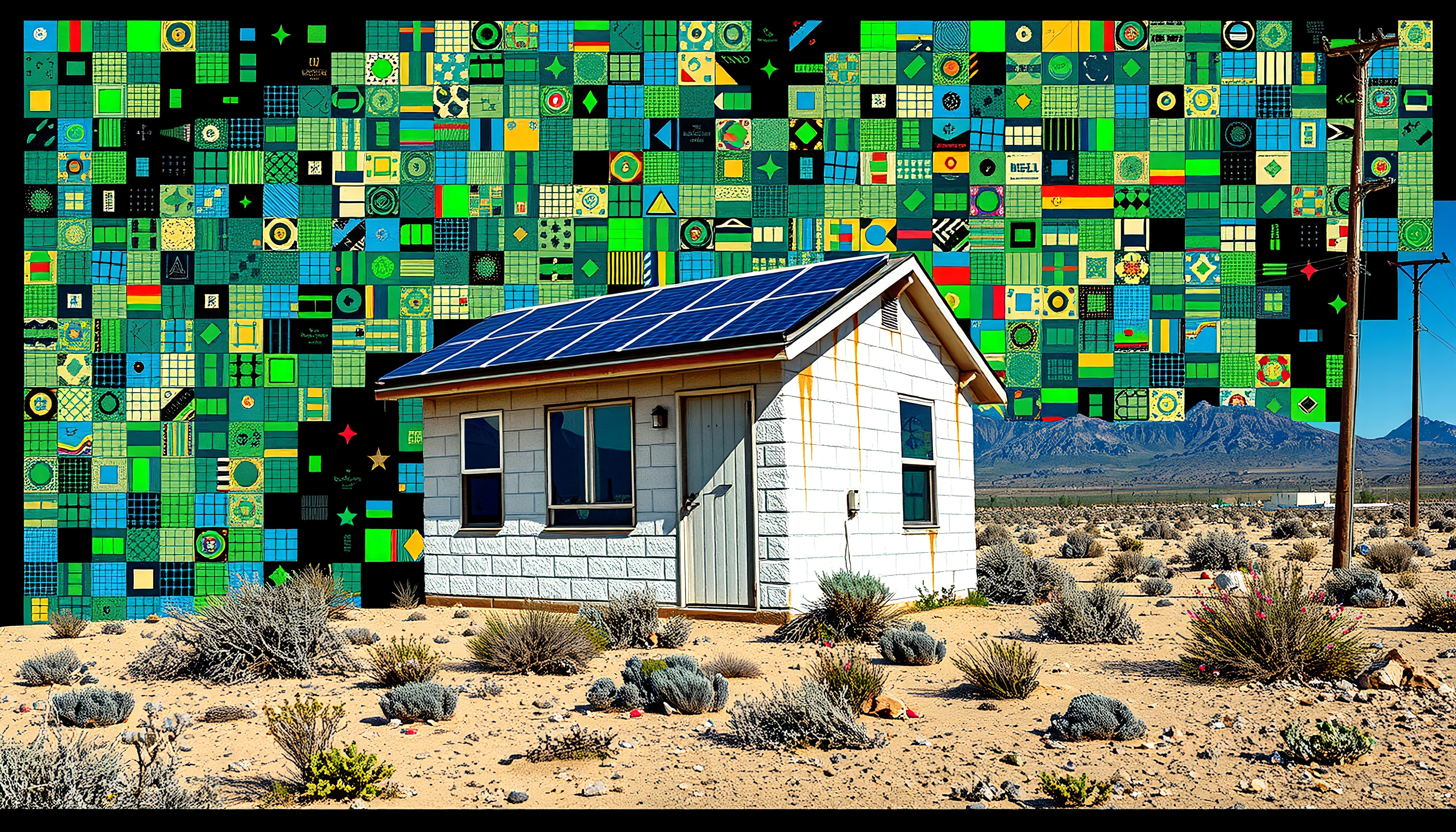 Desert Cabin with Solar Panels