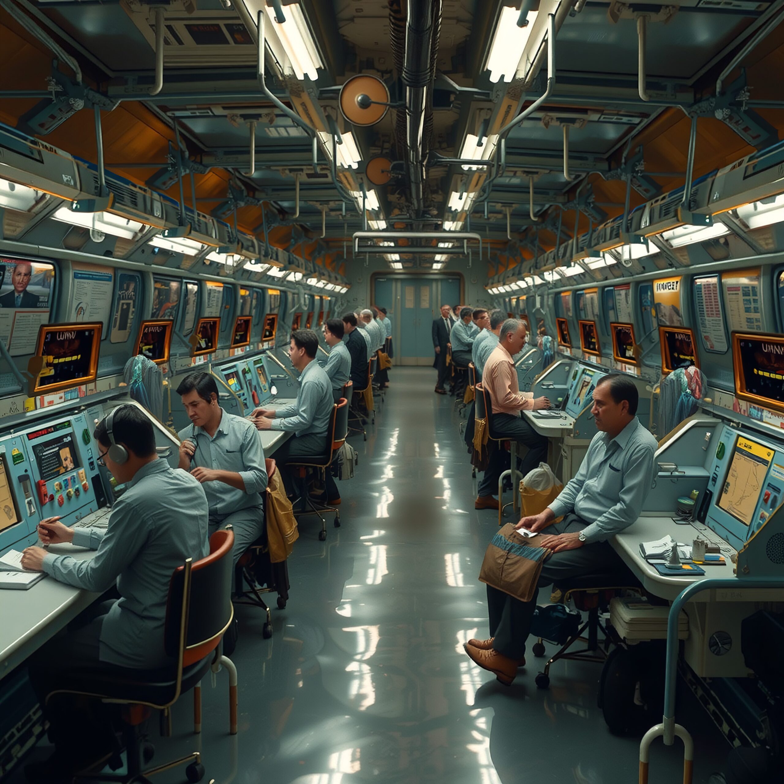 Retro Control Room Workforce
