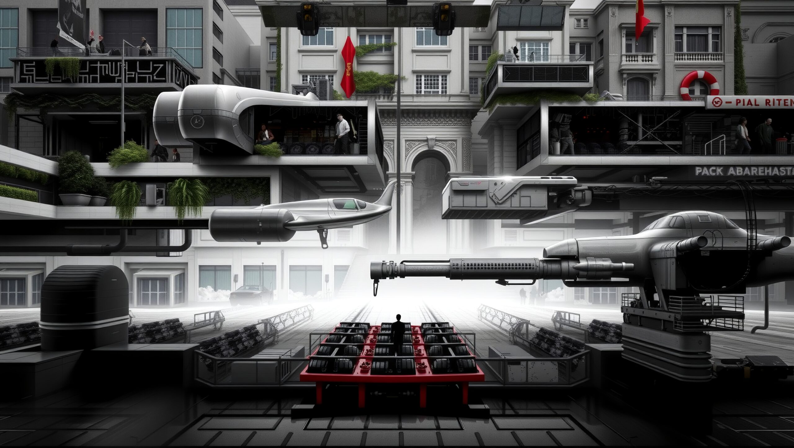 Futuristic City with Flying Cars