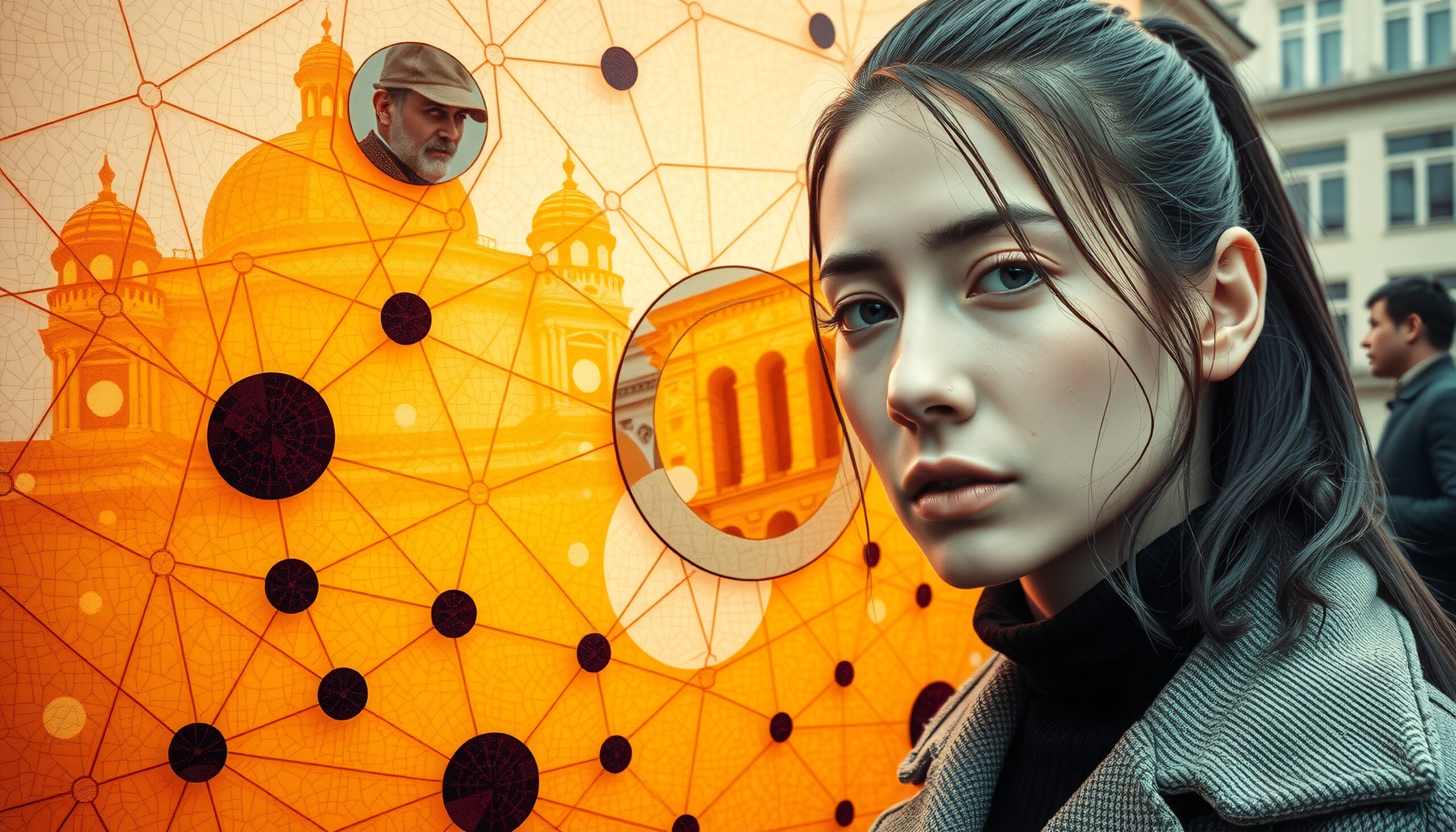 Geometric Orange Urban Portrait