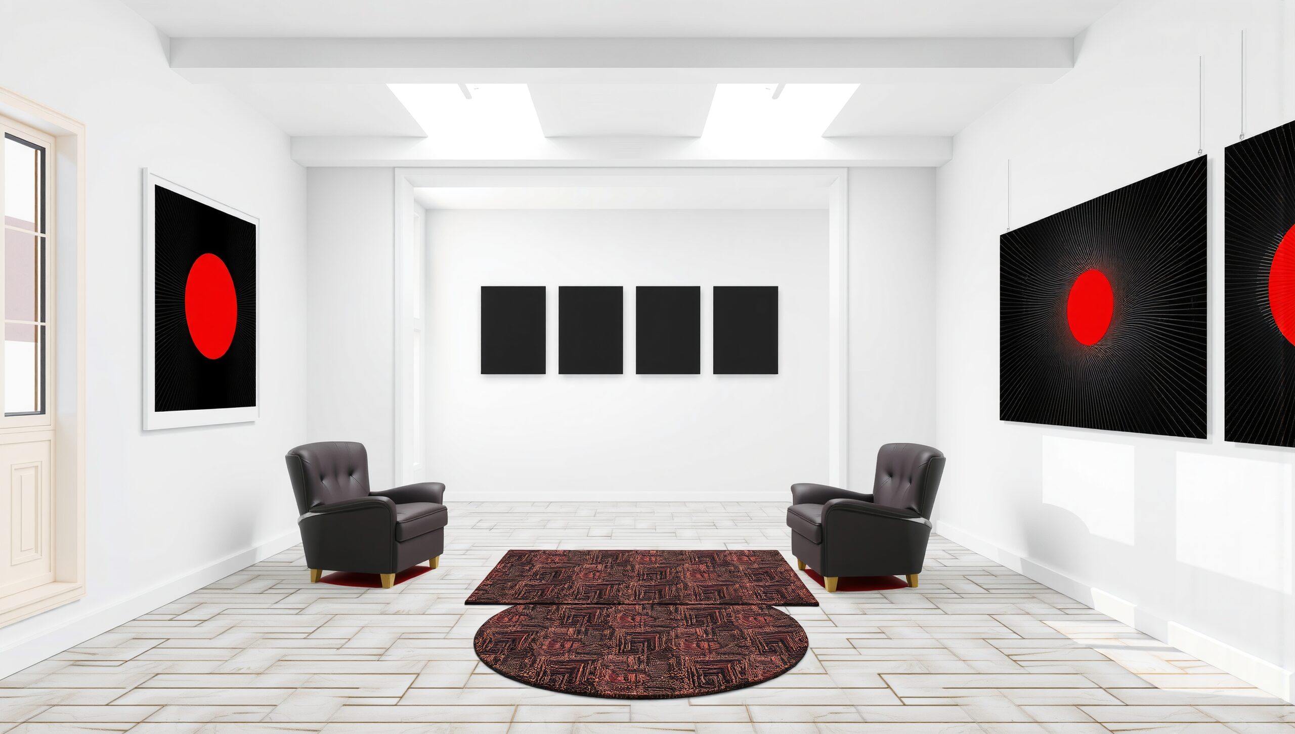 Minimalist Art Gallery Red Accents