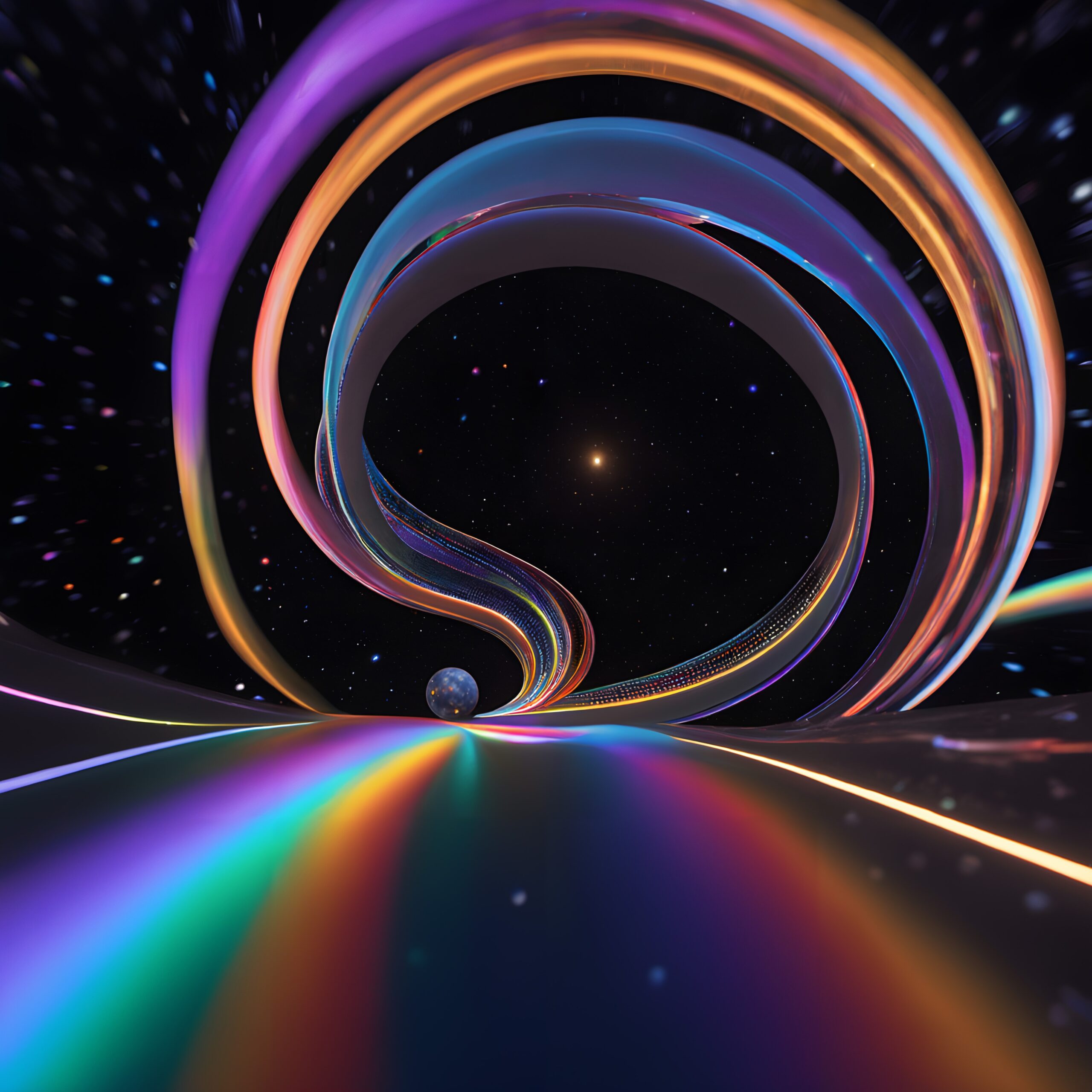Colorful Cosmic Highway Vibrant Journey