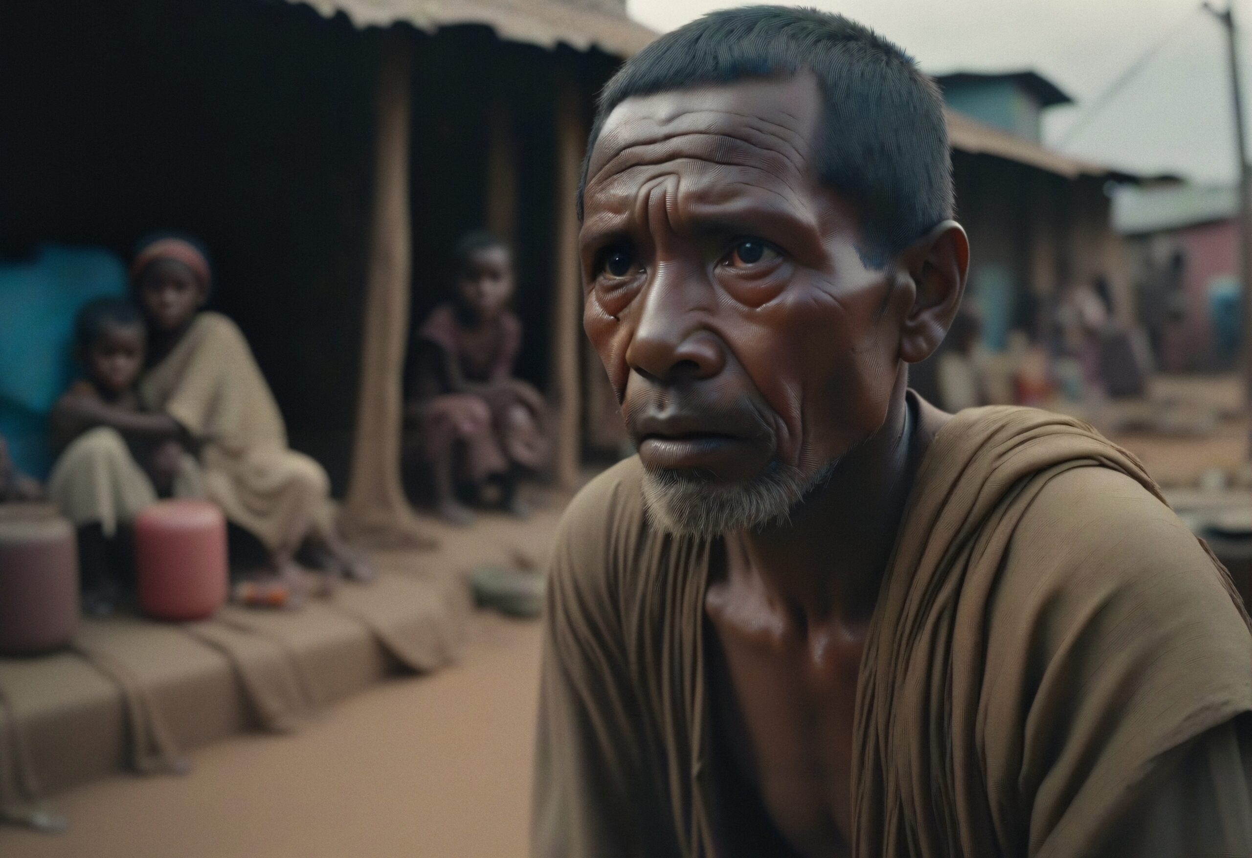 Pensive Elder in Rural Setting