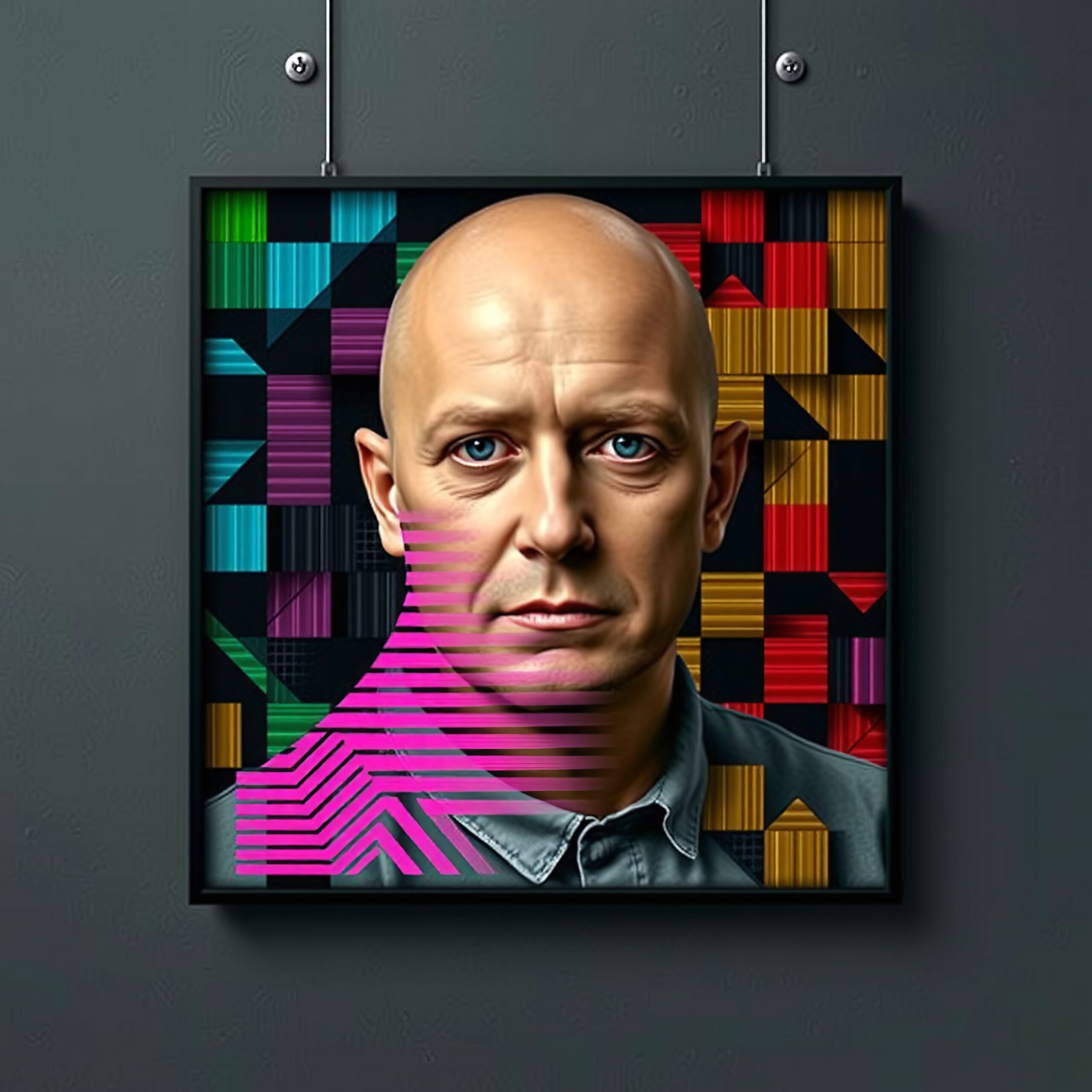 Colorful Geometric Portrait Artwork