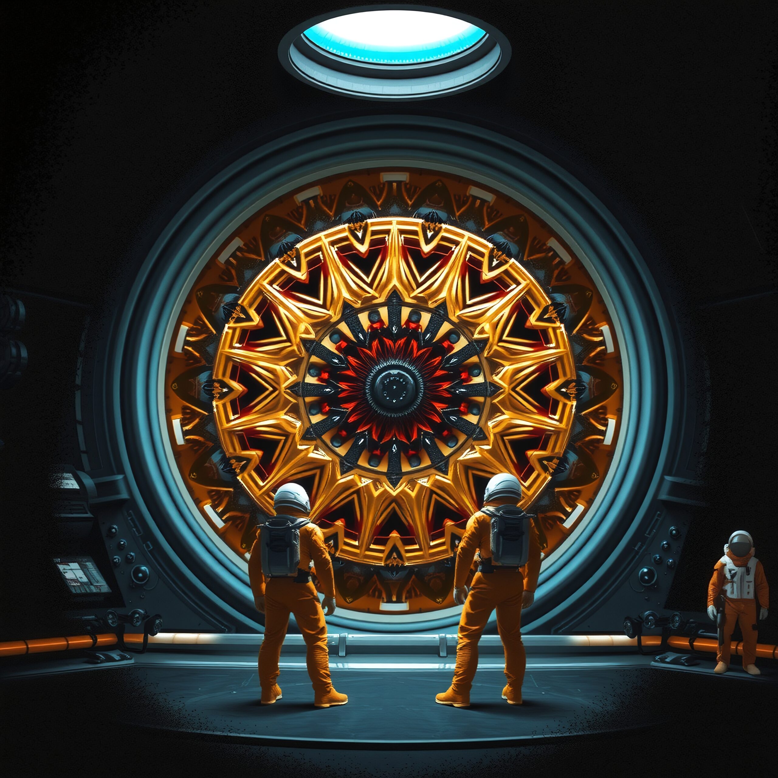 Astronauts Explore Intricate Cosmic Portal