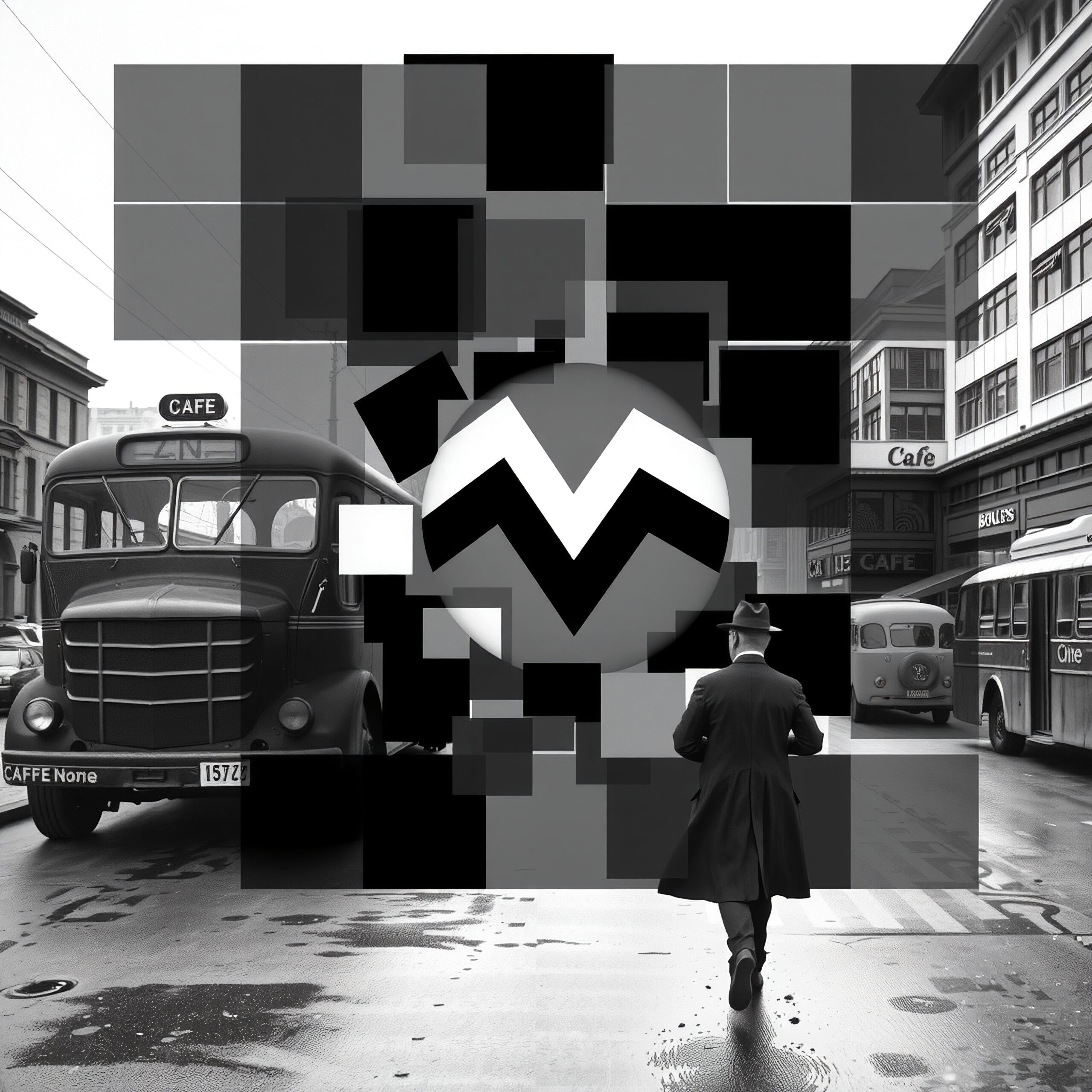 Abstract urban geometry in grayscale