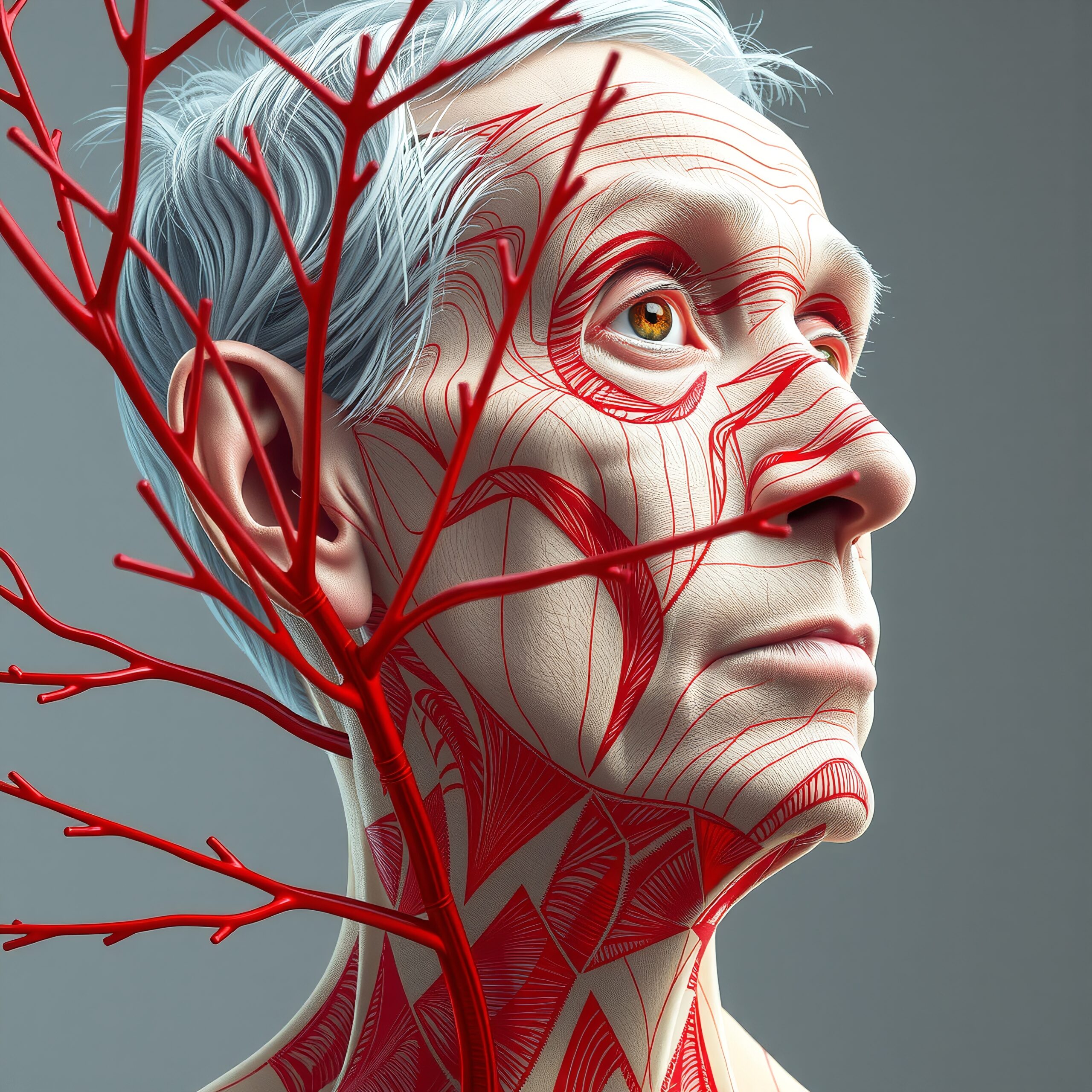 Anatomical Lines Overlay Portrait